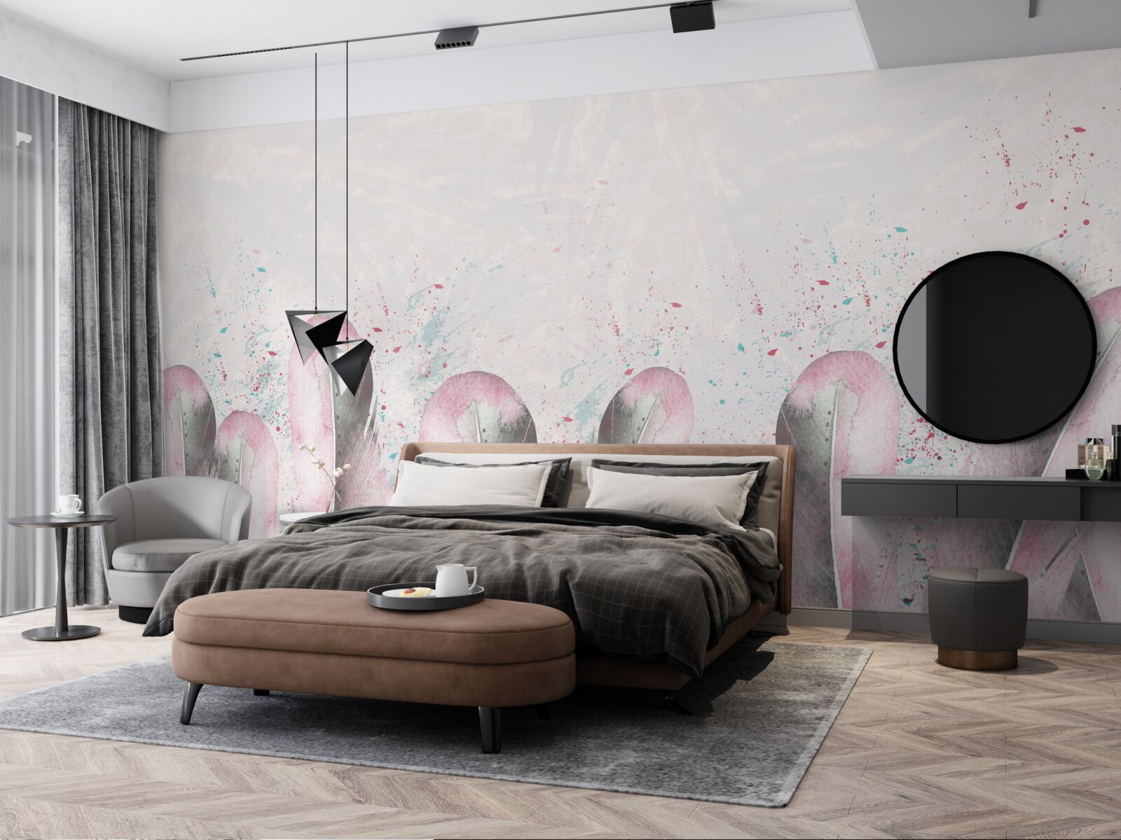 Фотошпалери м'якість рожевого пір'я