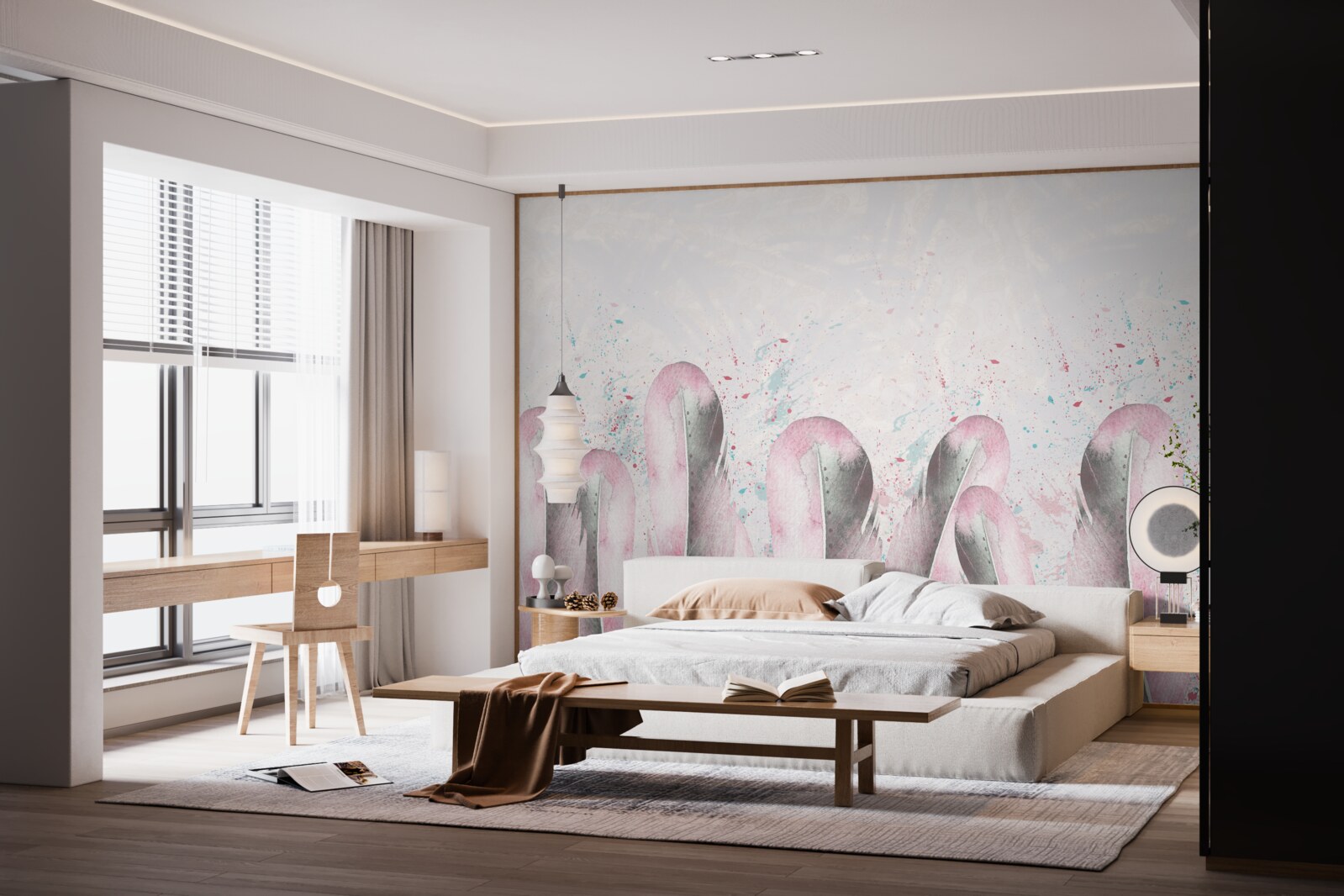 Фотошпалери м'якість рожевого пір'я