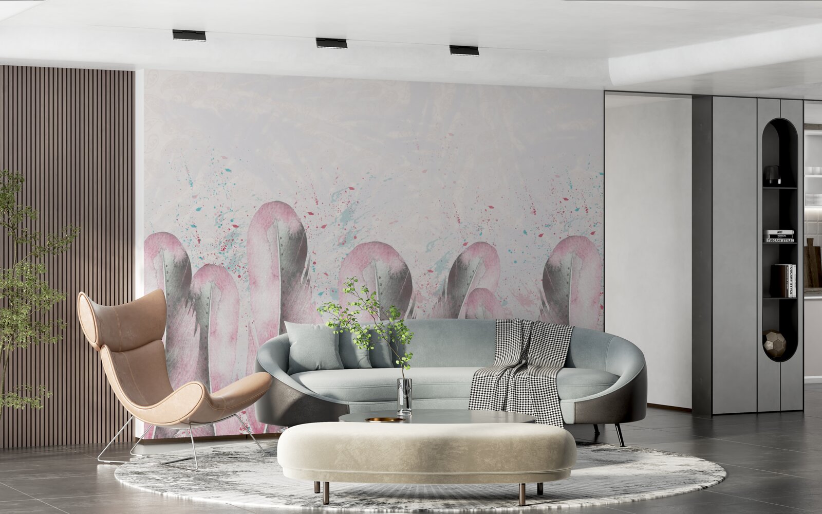 Фотошпалери м'якість рожевого пір'я