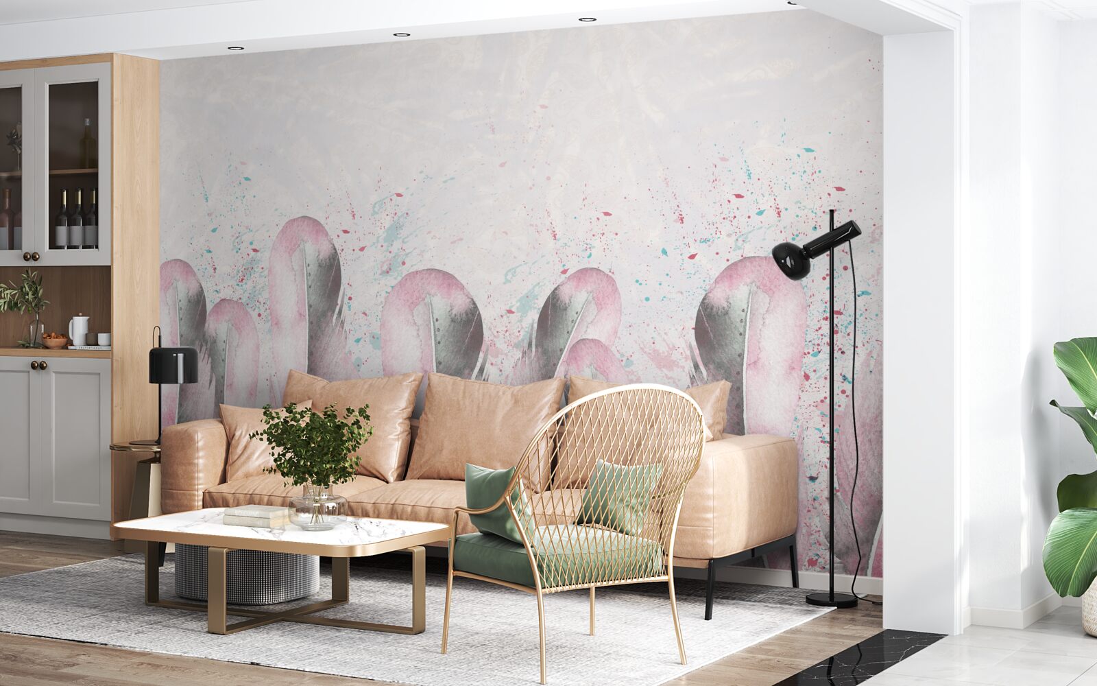 Фотошпалери м'якість рожевого пір'я