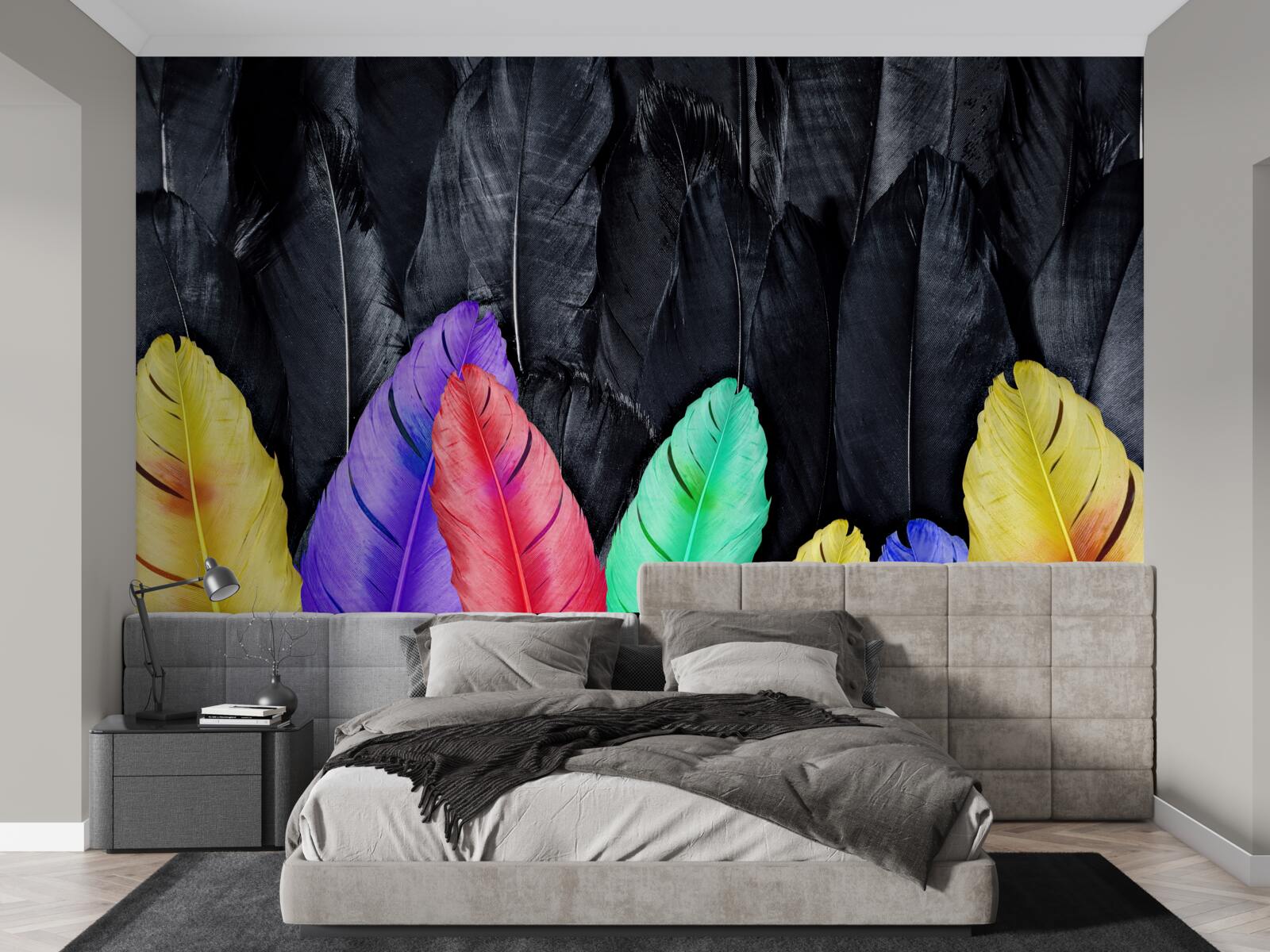 Фотошпалери фон з яскравим великим пір'ям