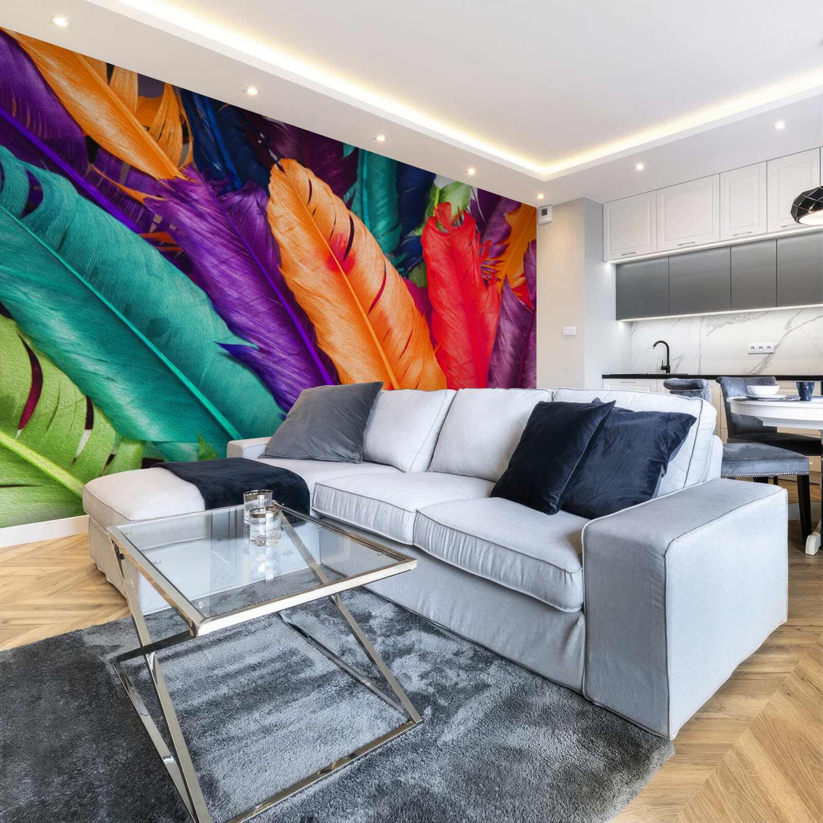 Фотошпалери надзвичайно насичене, глянцеве пір'я