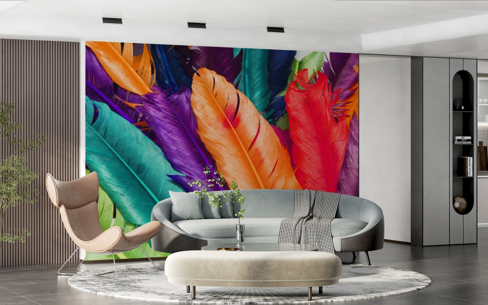 Фотошпалери надзвичайно насичене, глянцеве пір'я