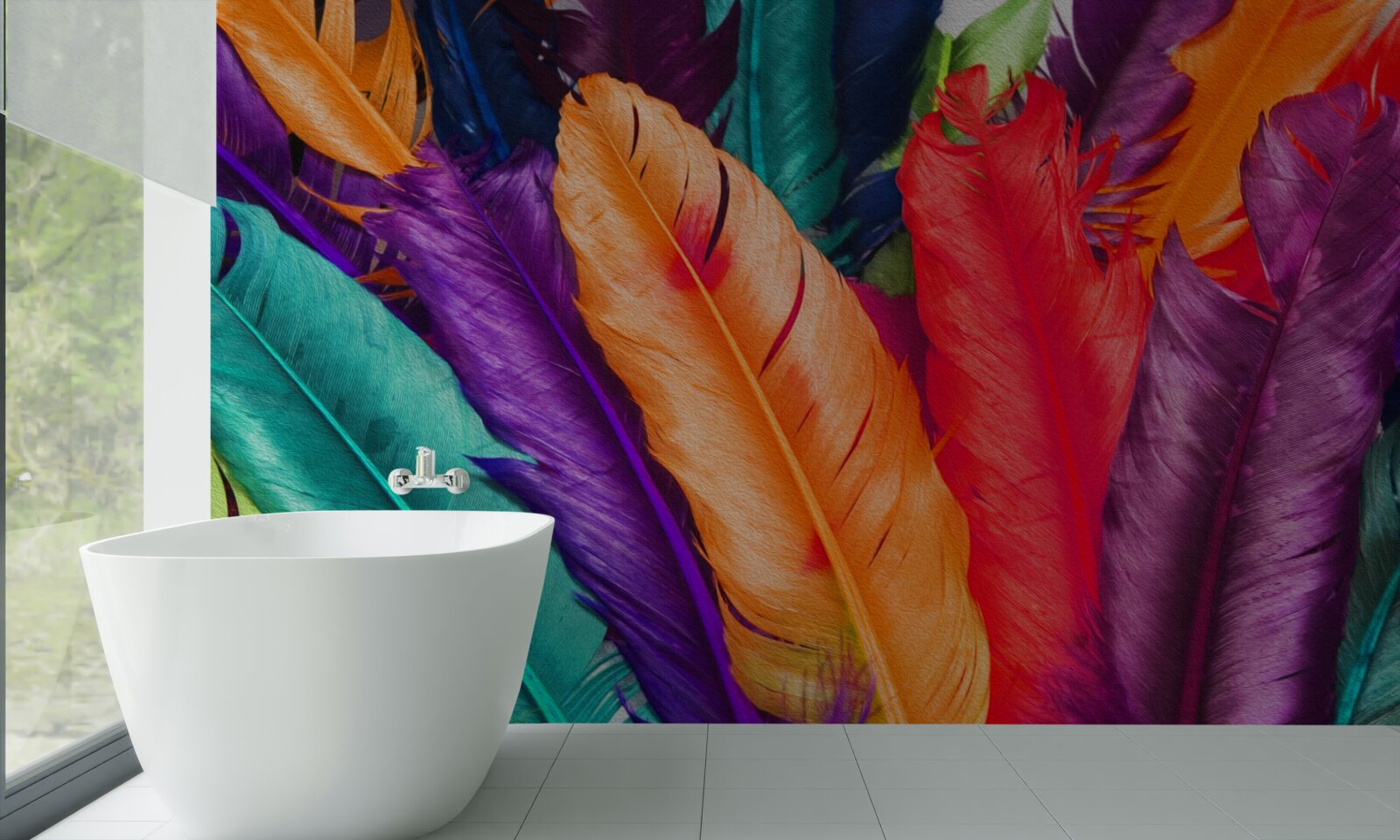 Фотошпалери надзвичайно насичене, глянцеве пір'я