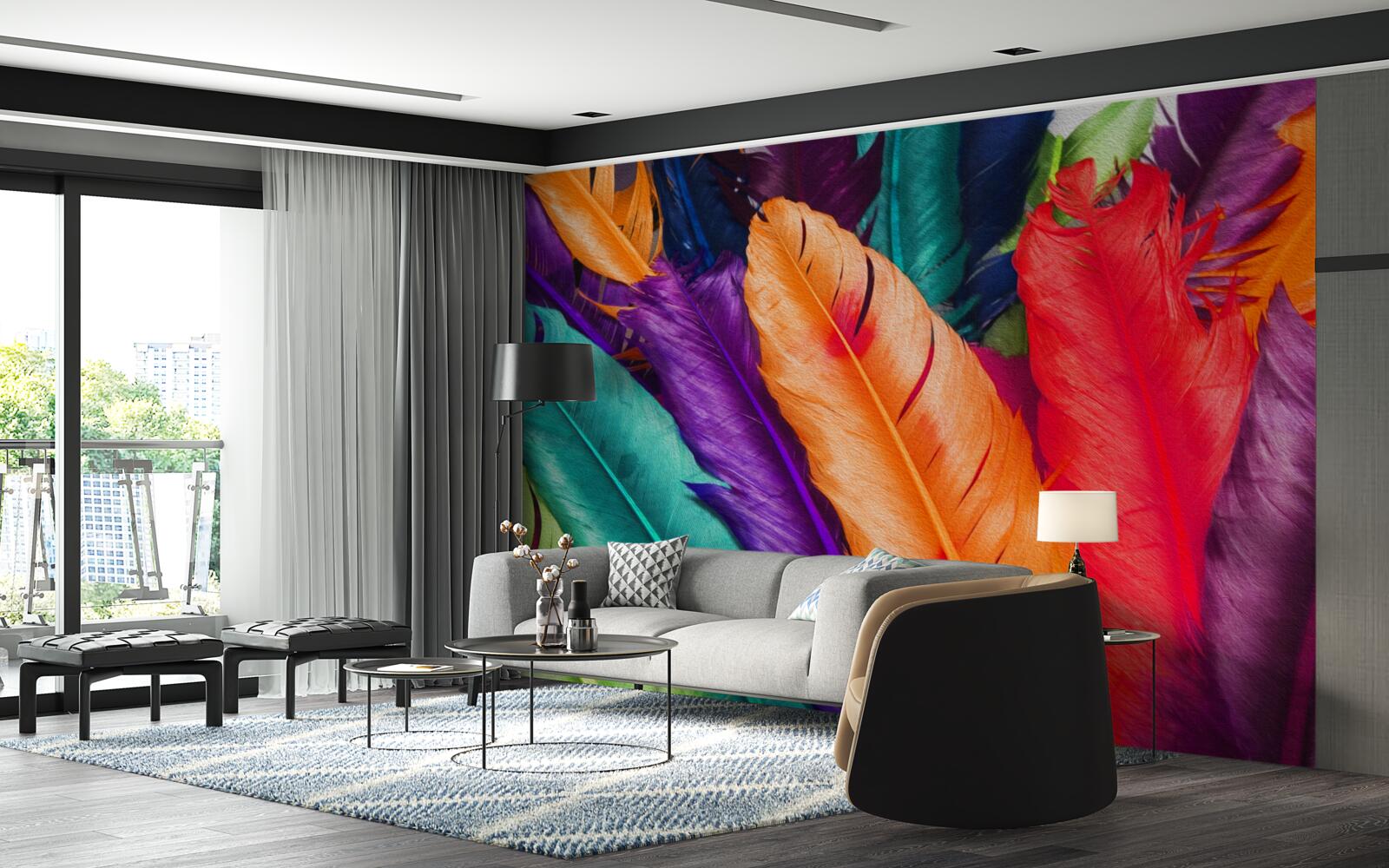 Фотошпалери надзвичайно насичене, глянцеве пір'я