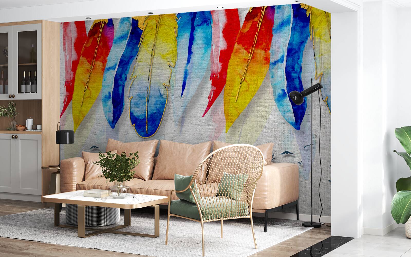 Фотошпалери акварельні ручки в стилі бохо