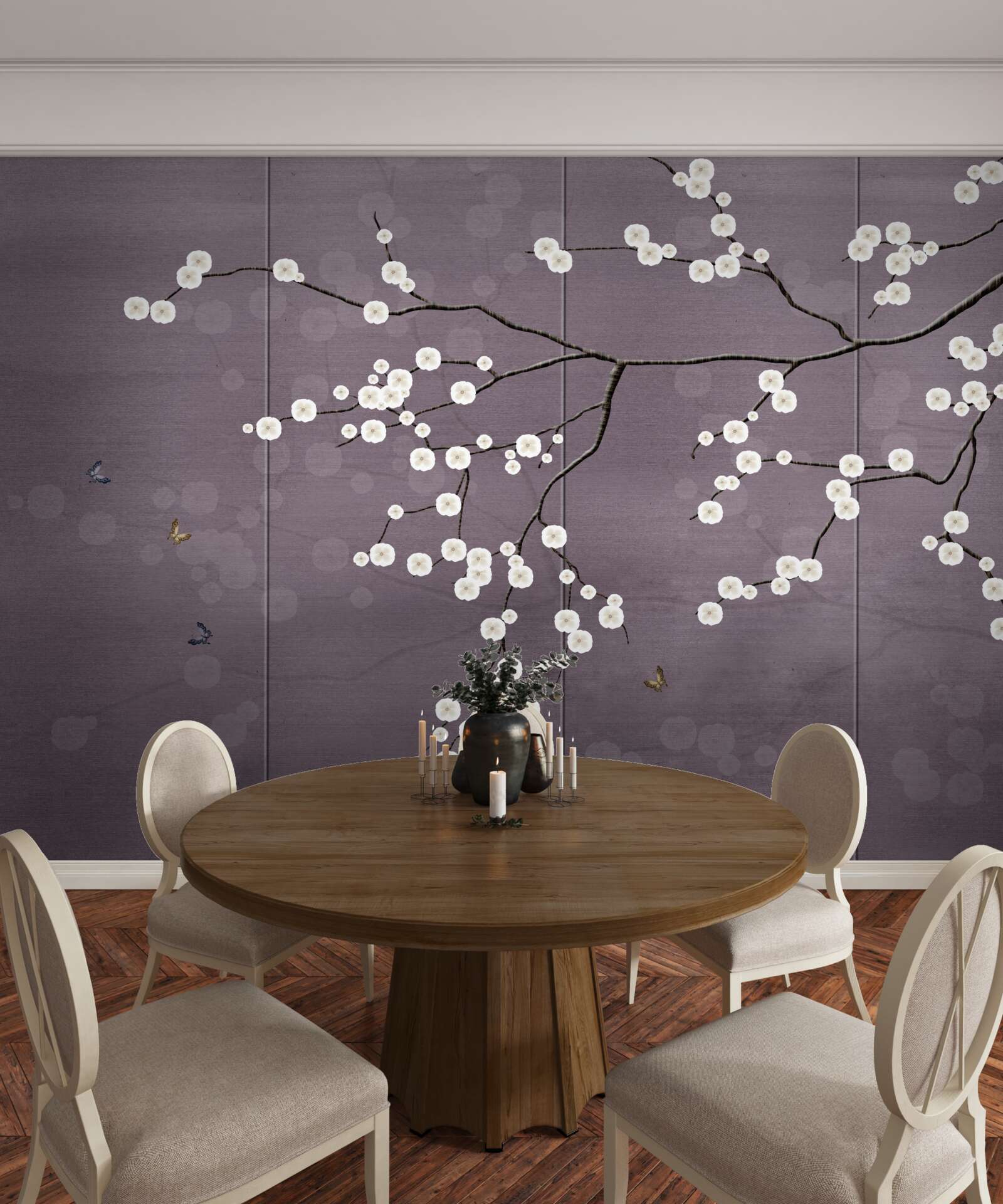 Фотошпалери гілка усіяна дрібними білими квітами