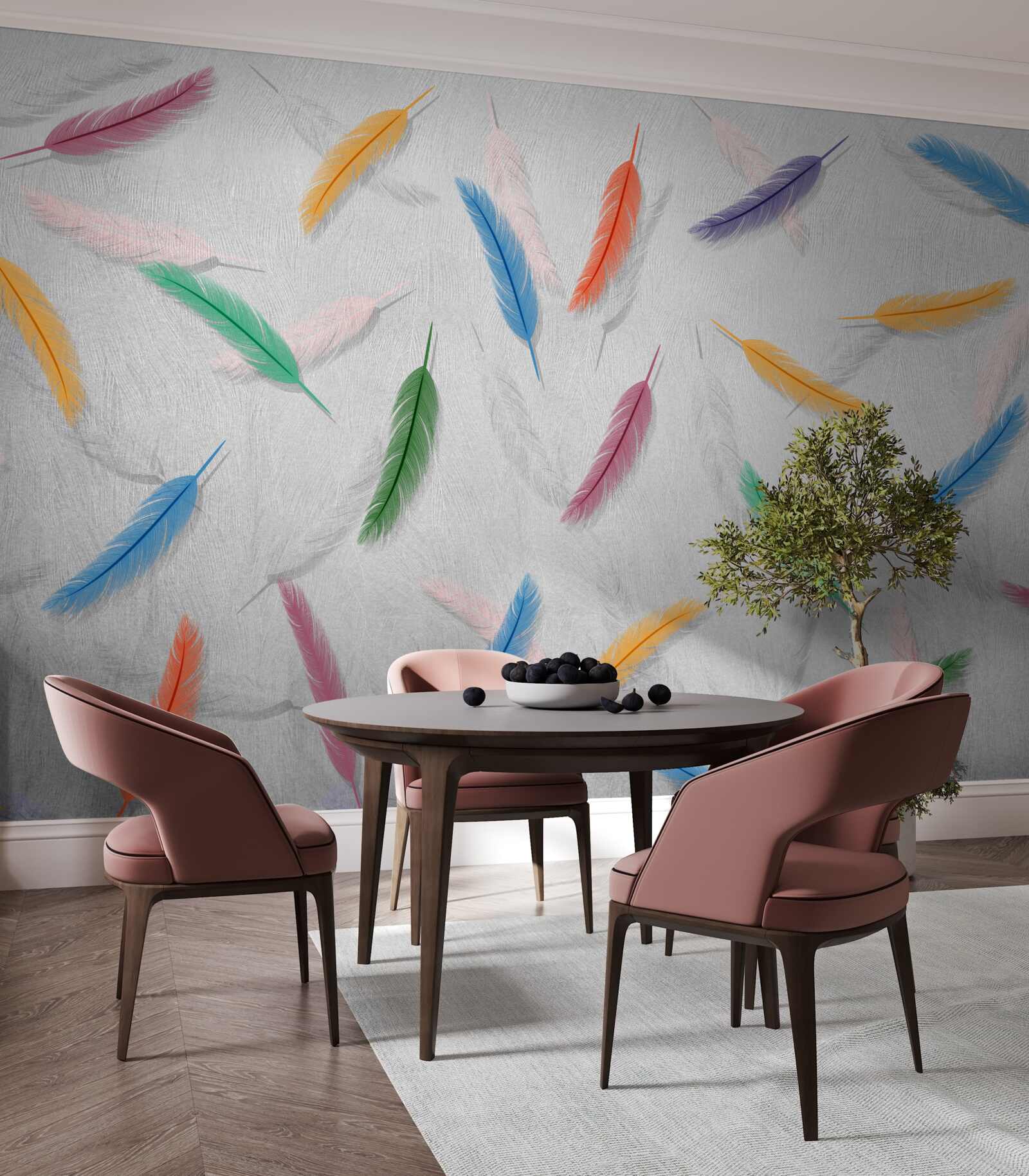 Фотошпалери кольорові ручки однакової форми