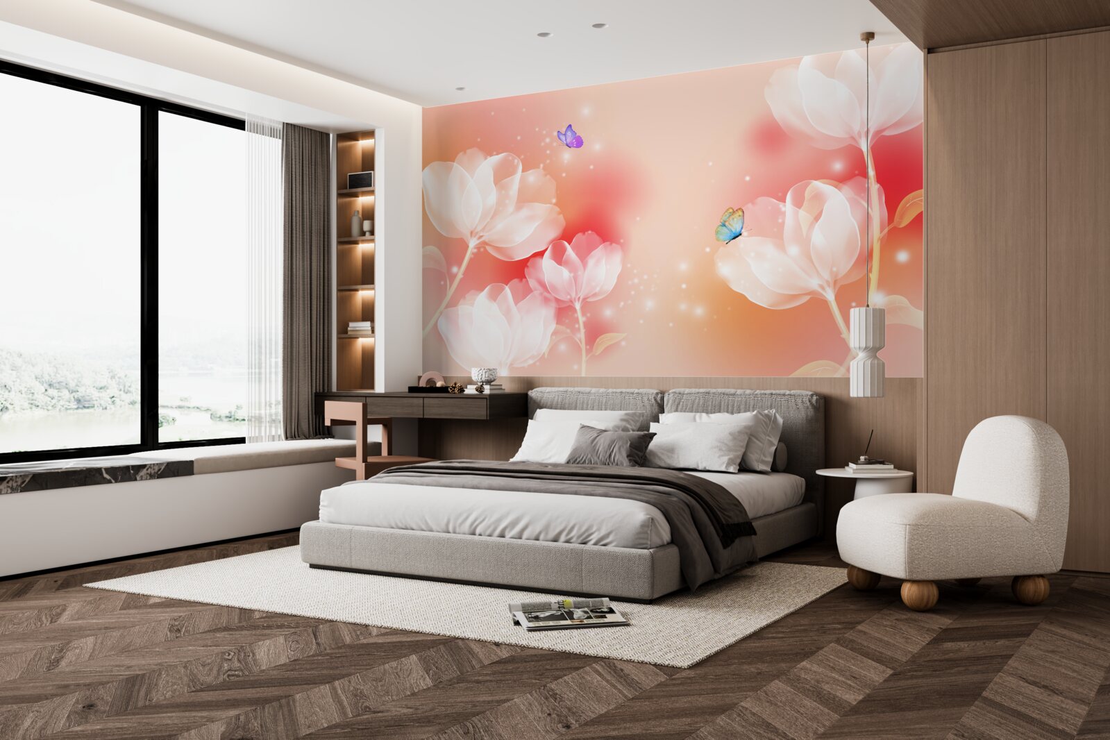 Фотошпалери тюльпани з прозорістю