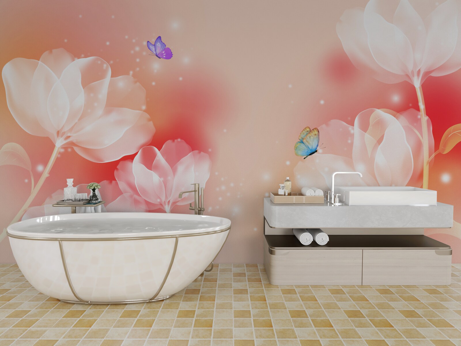 Фотошпалери тюльпани з прозорістю