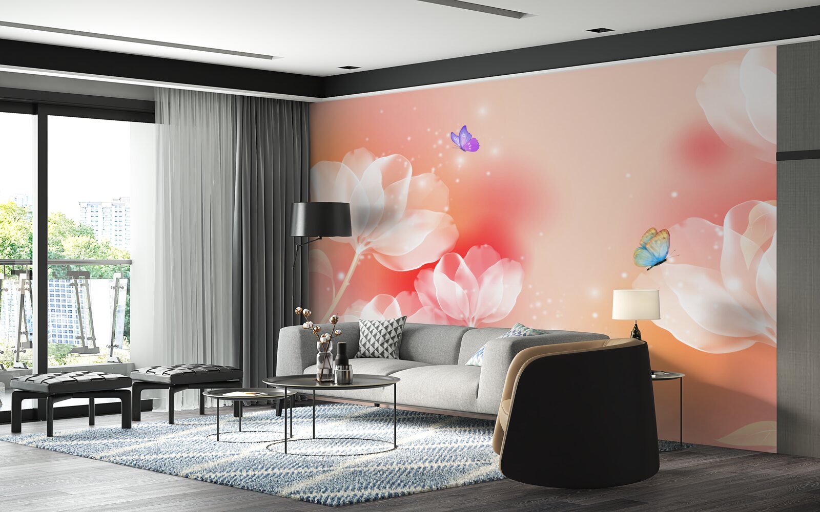 Фотошпалери тюльпани з прозорістю