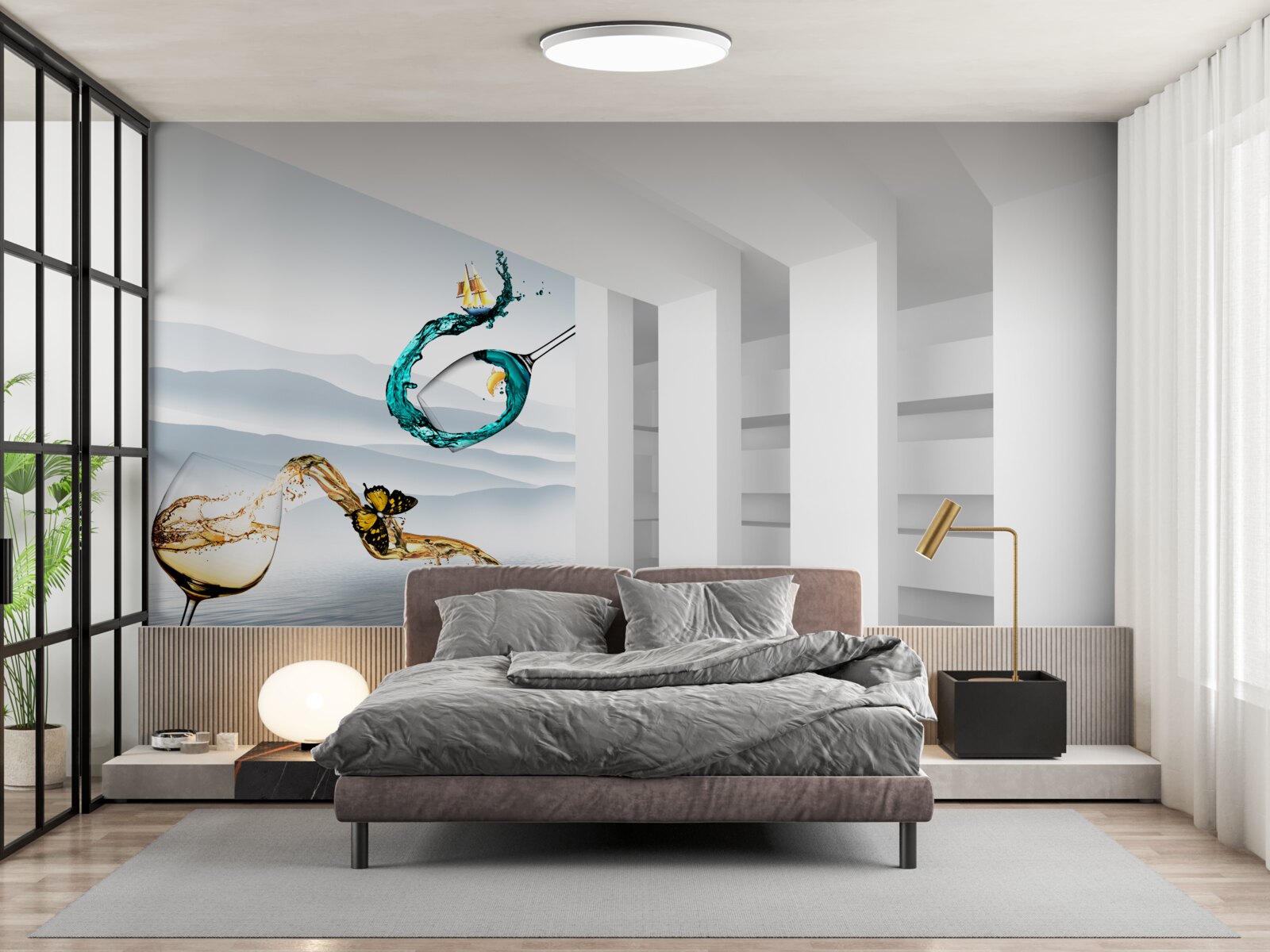 Фотошпалери абстрактні картини з келихів