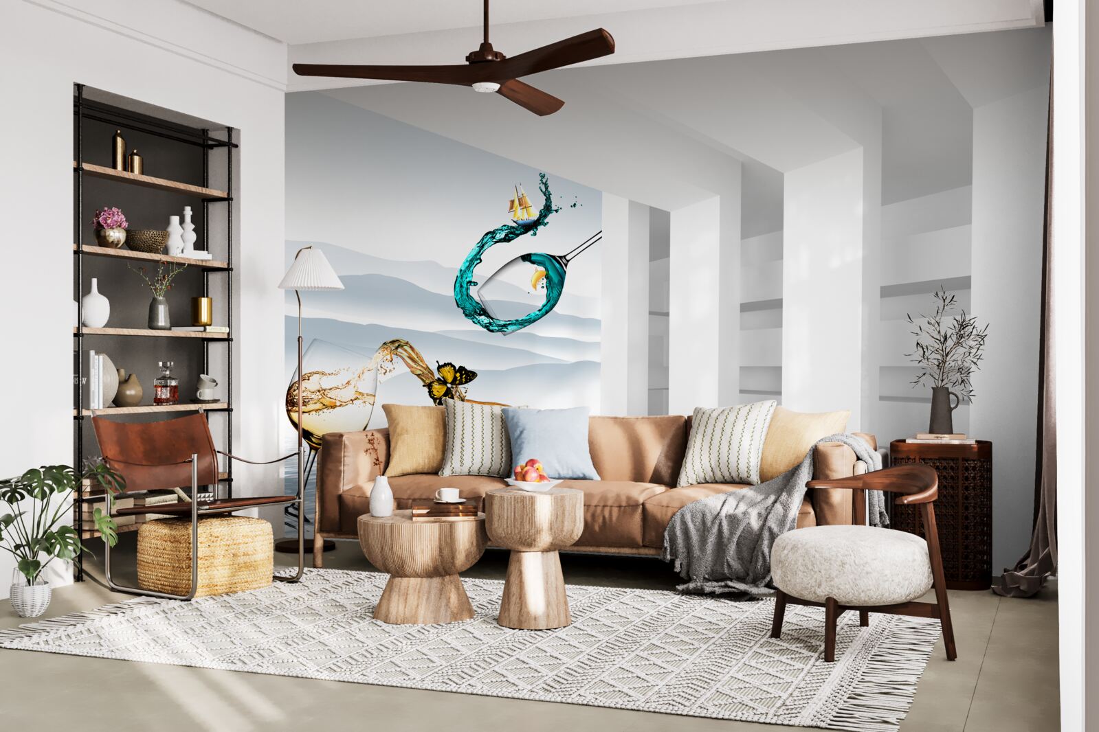 Фотошпалери абстрактні картини з келихів