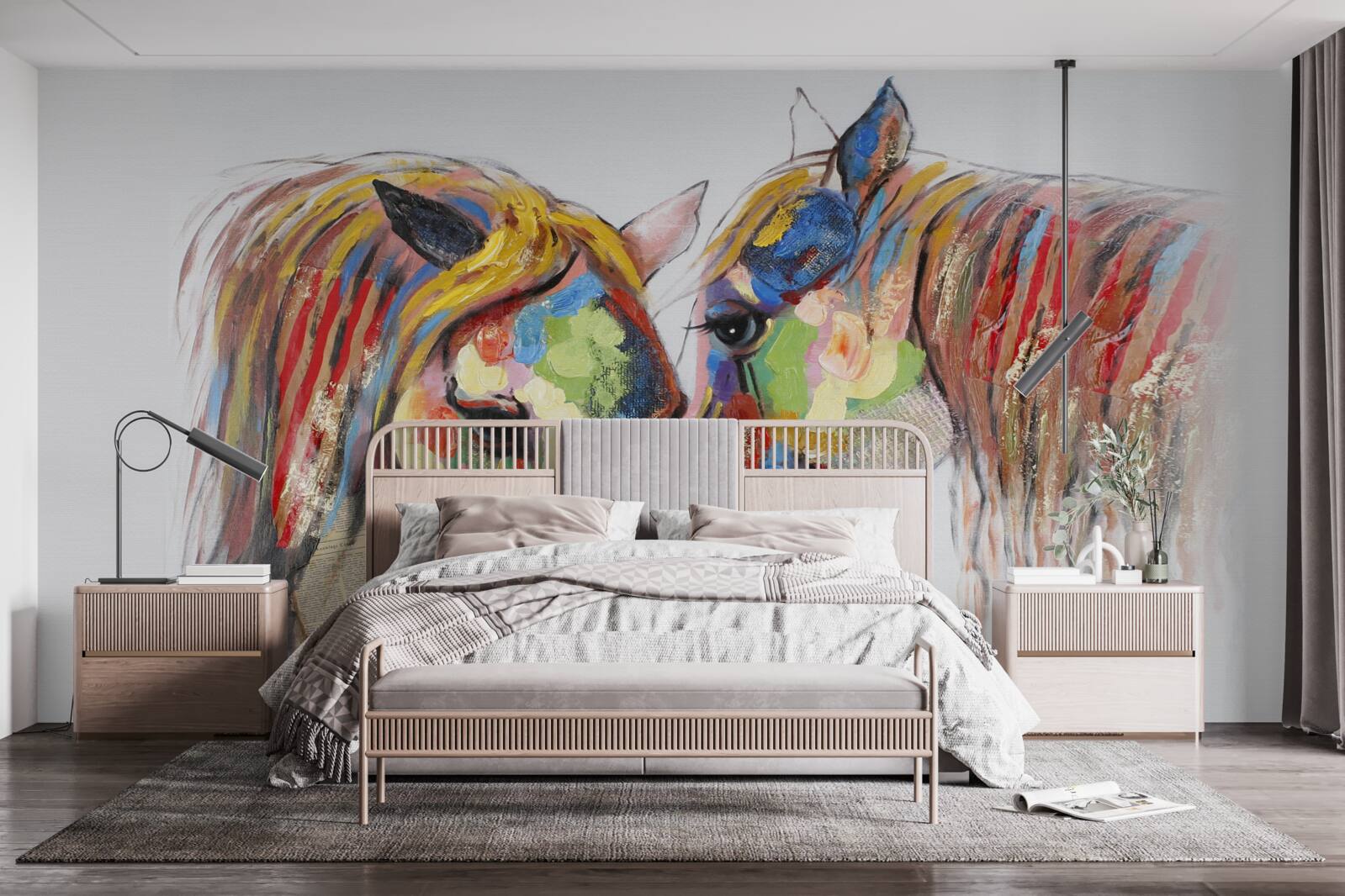 Фотошпалери незвичне представлення спілкування між кіньми