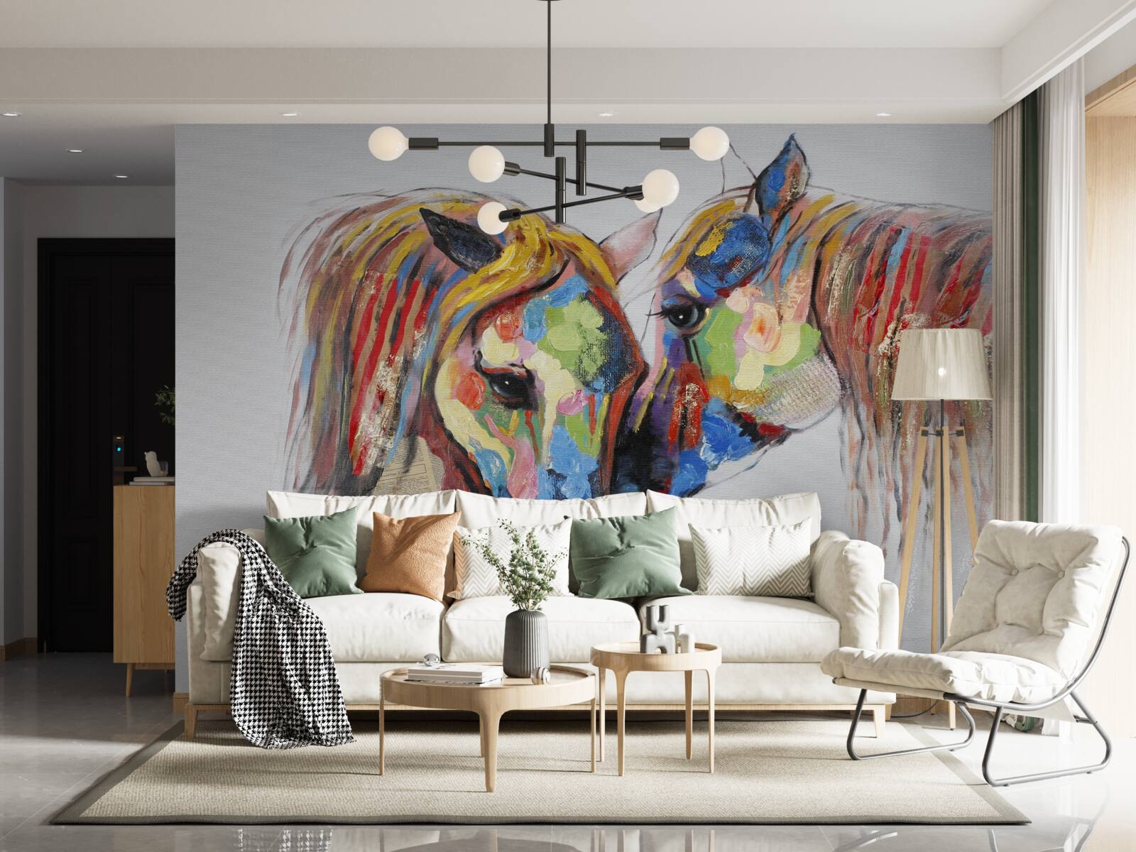 Фотошпалери незвичне представлення спілкування між кіньми