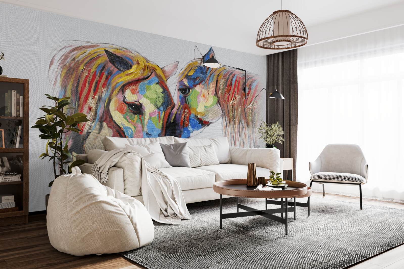 Фотошпалери незвичне представлення спілкування між кіньми