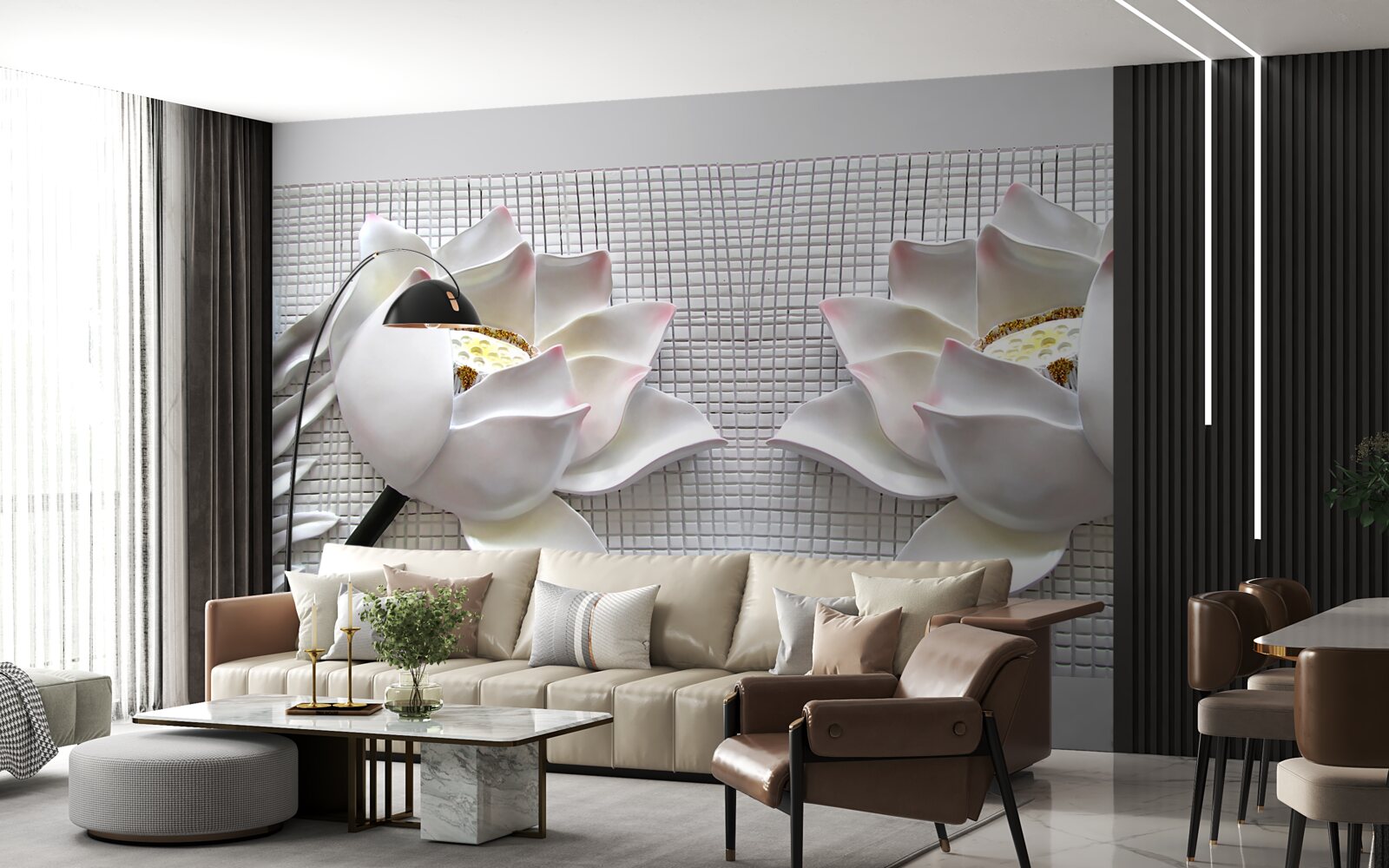 Фотошпалери білі лотосові коробки