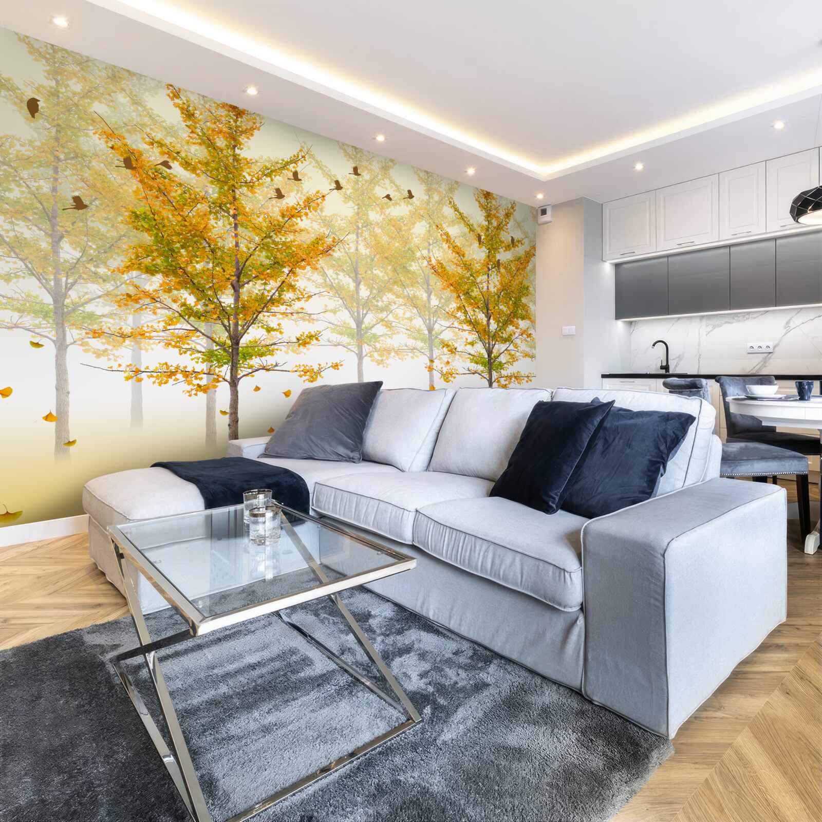 Фотошпалери барви осені в листяному лісі