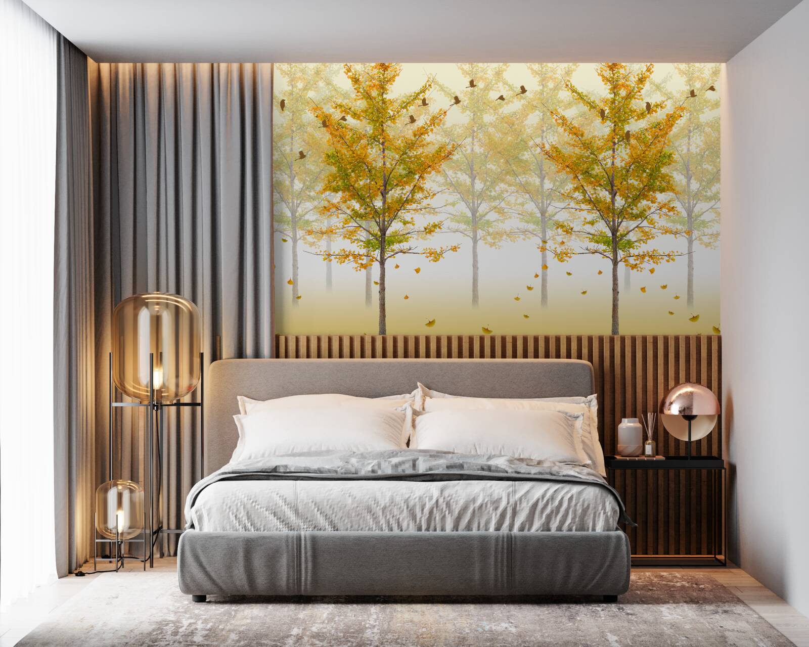 Фотошпалери барви осені в листяному лісі