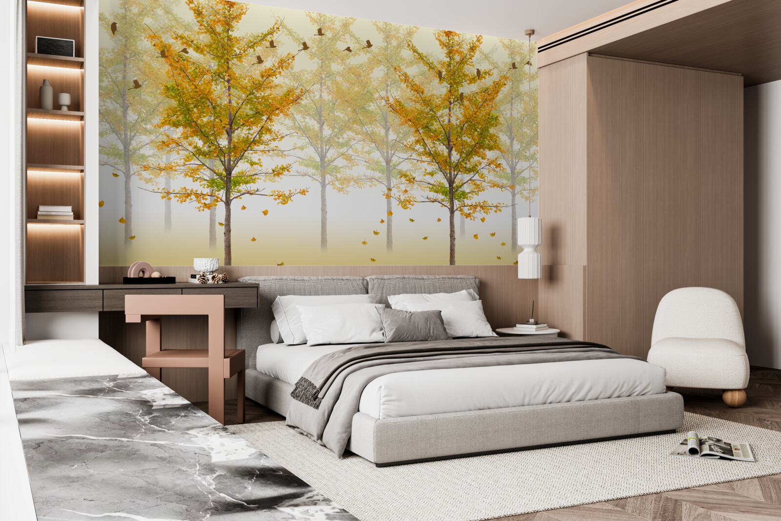 Фотошпалери барви осені в листяному лісі