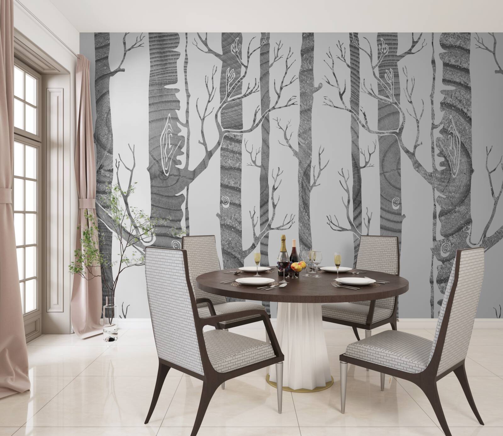 Фотошпалери незвичайний березовий гай