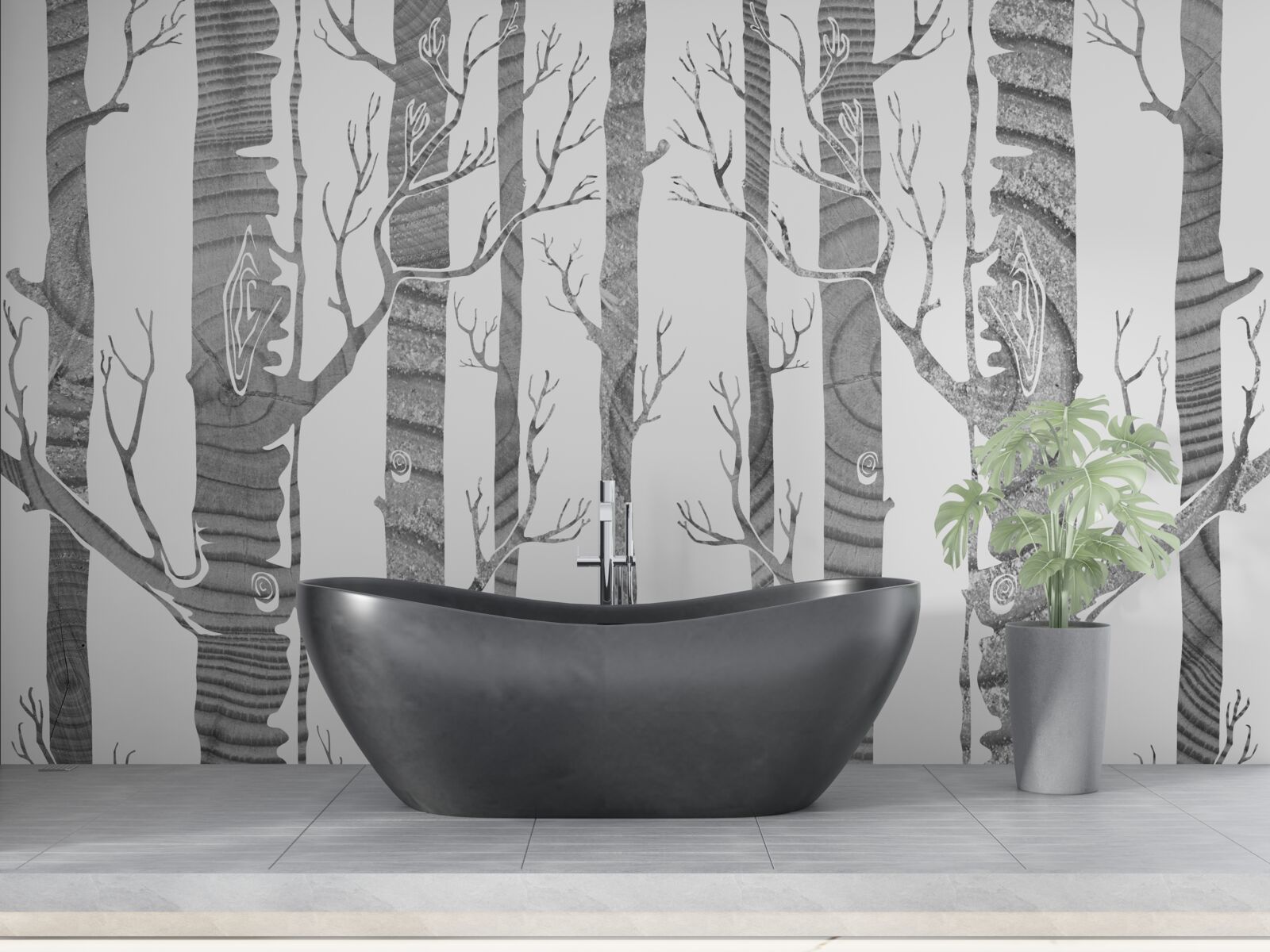 Фотошпалери незвичайний березовий гай