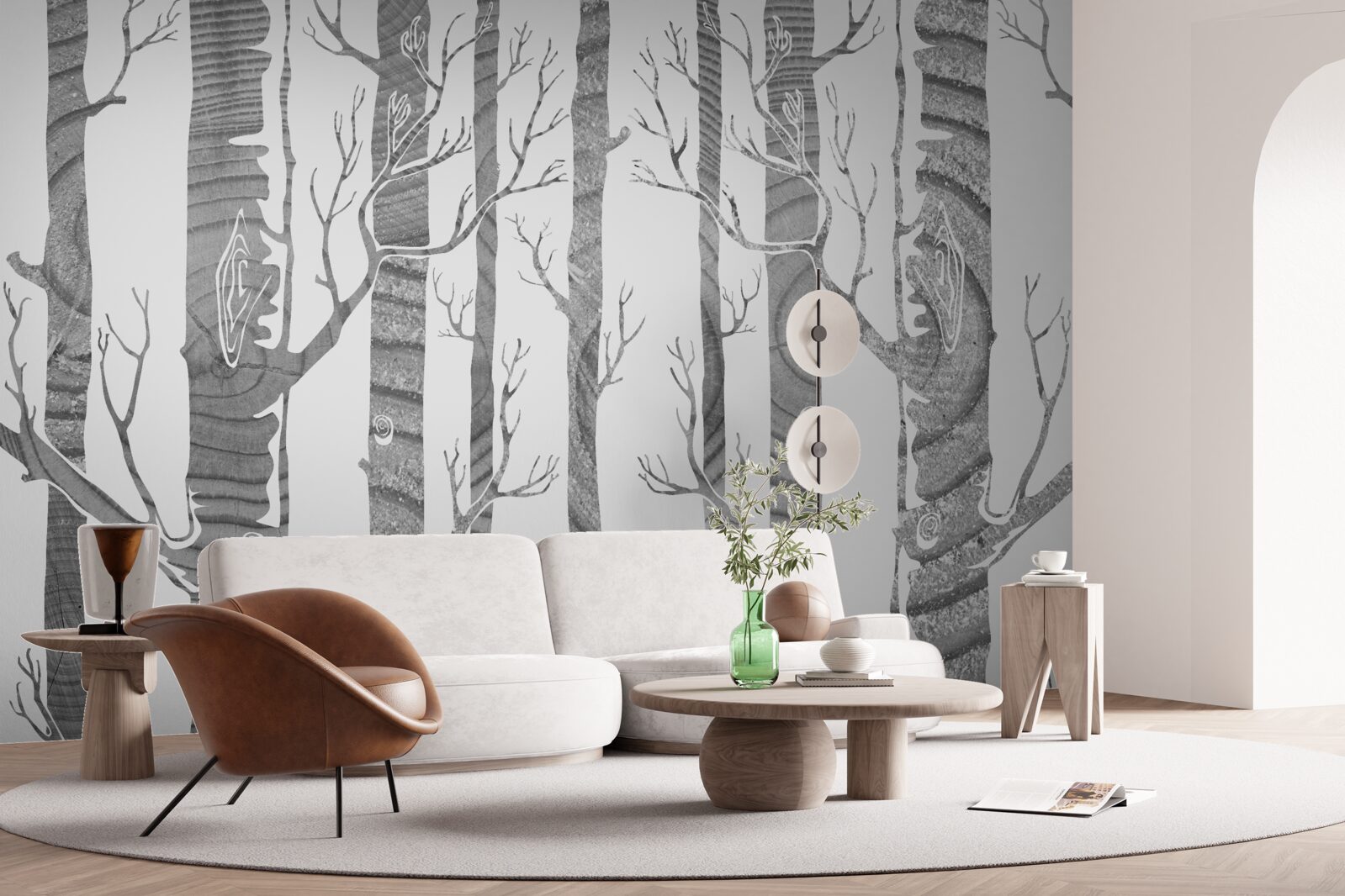 Фотошпалери незвичайний березовий гай