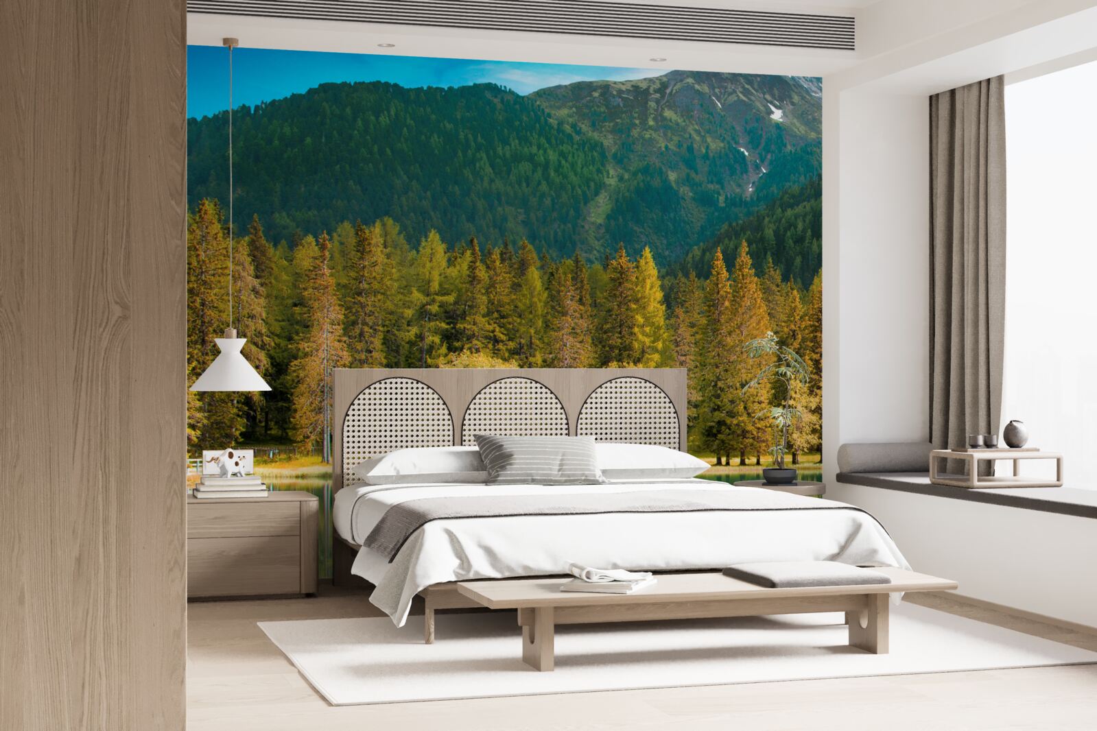 Фотошпалери гірське озеро в осінньому пейзажі