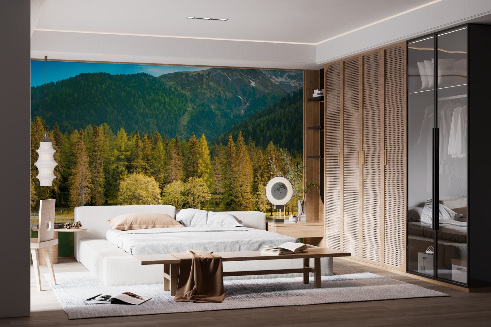 Фотошпалери гірське озеро в осінньому пейзажі