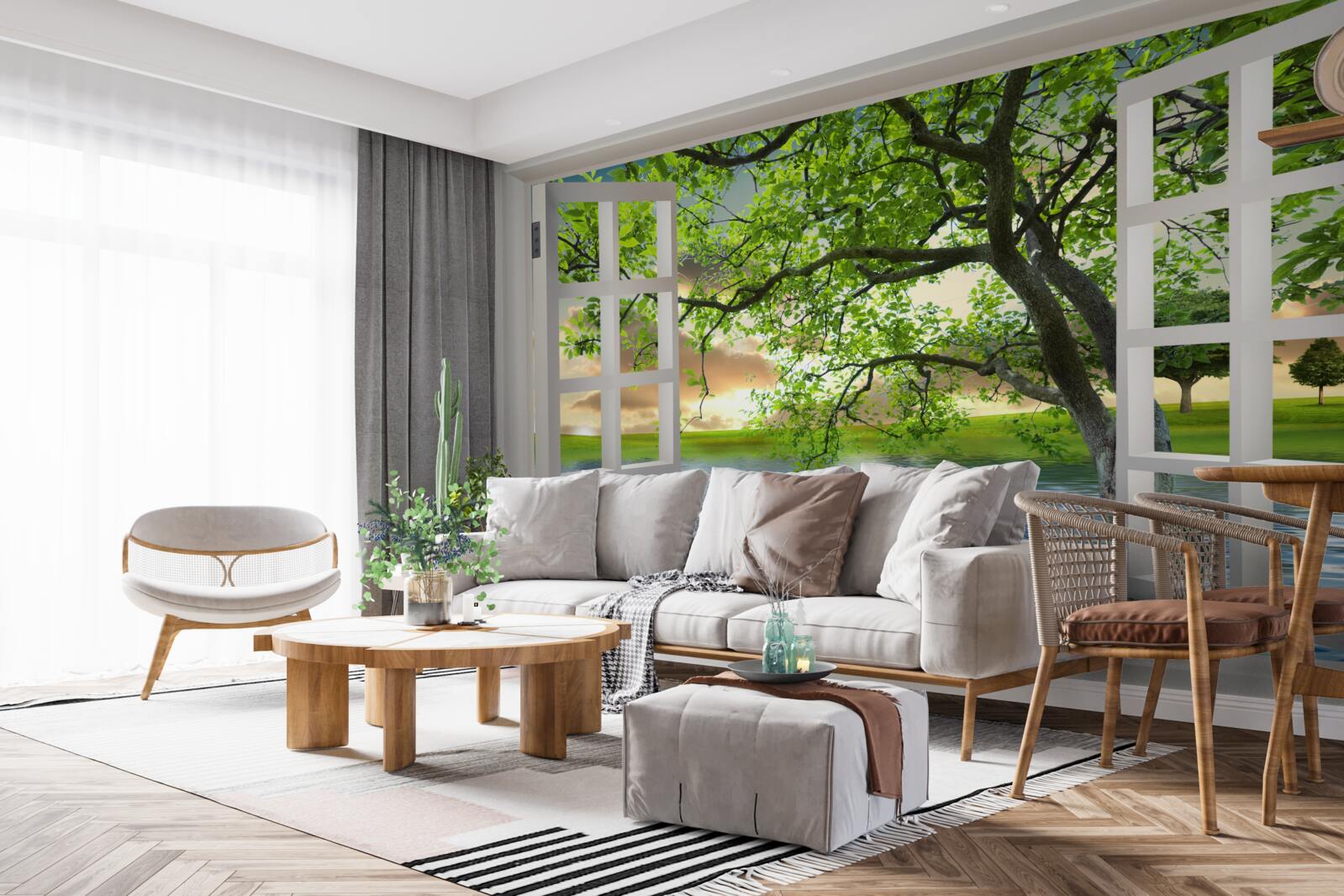 Фотошпалери Біля вікна плаває лебідь