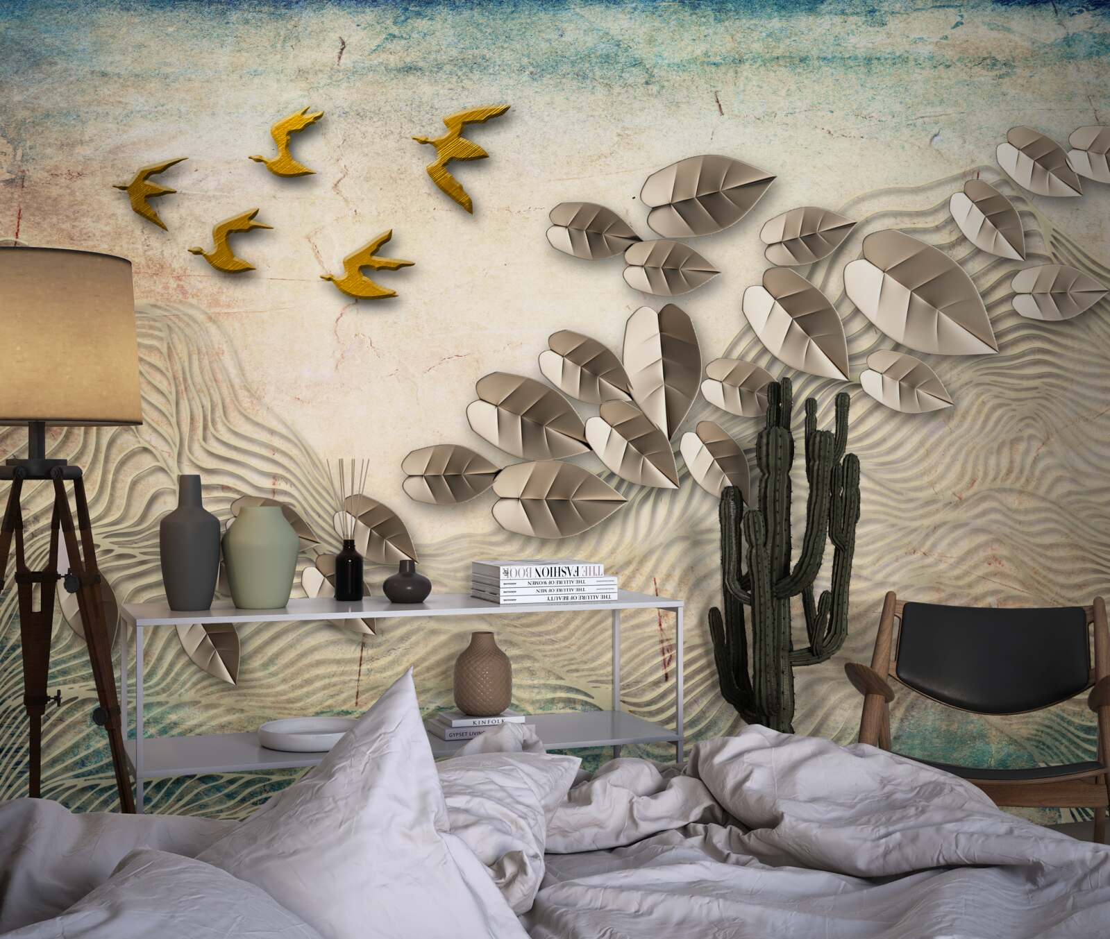 Фотошпалери пернаті створіння та їхній пух під поривами вітру