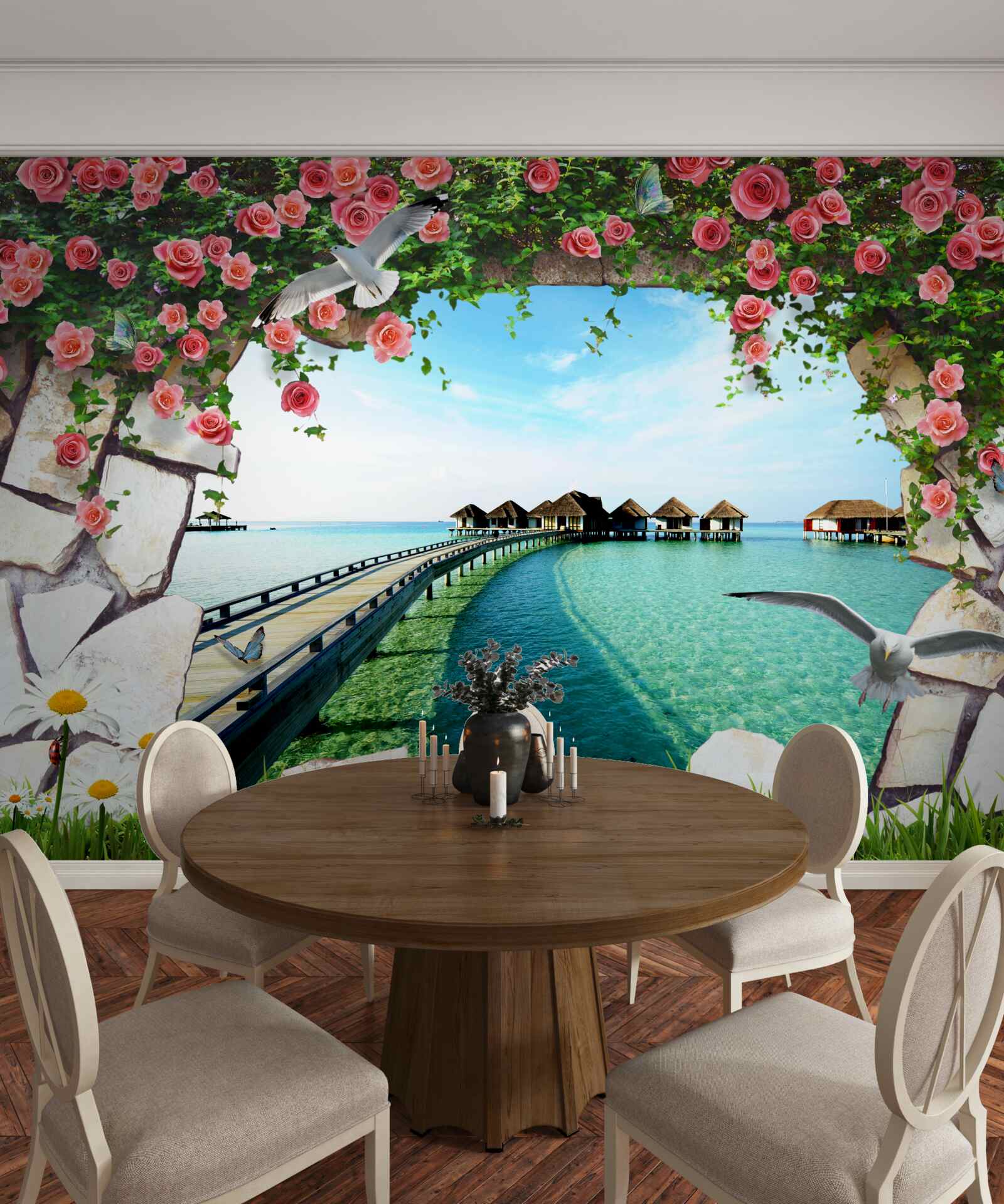 Фотошпалери ворота з видом на морський порт