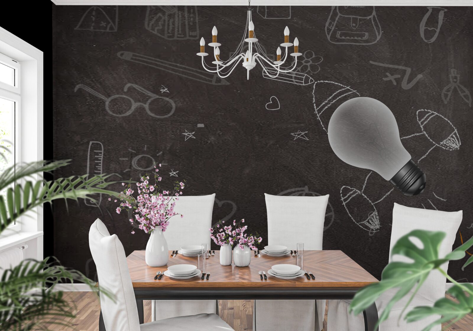 Фотошпалери на крейдяній дошці - навчання з творчістю