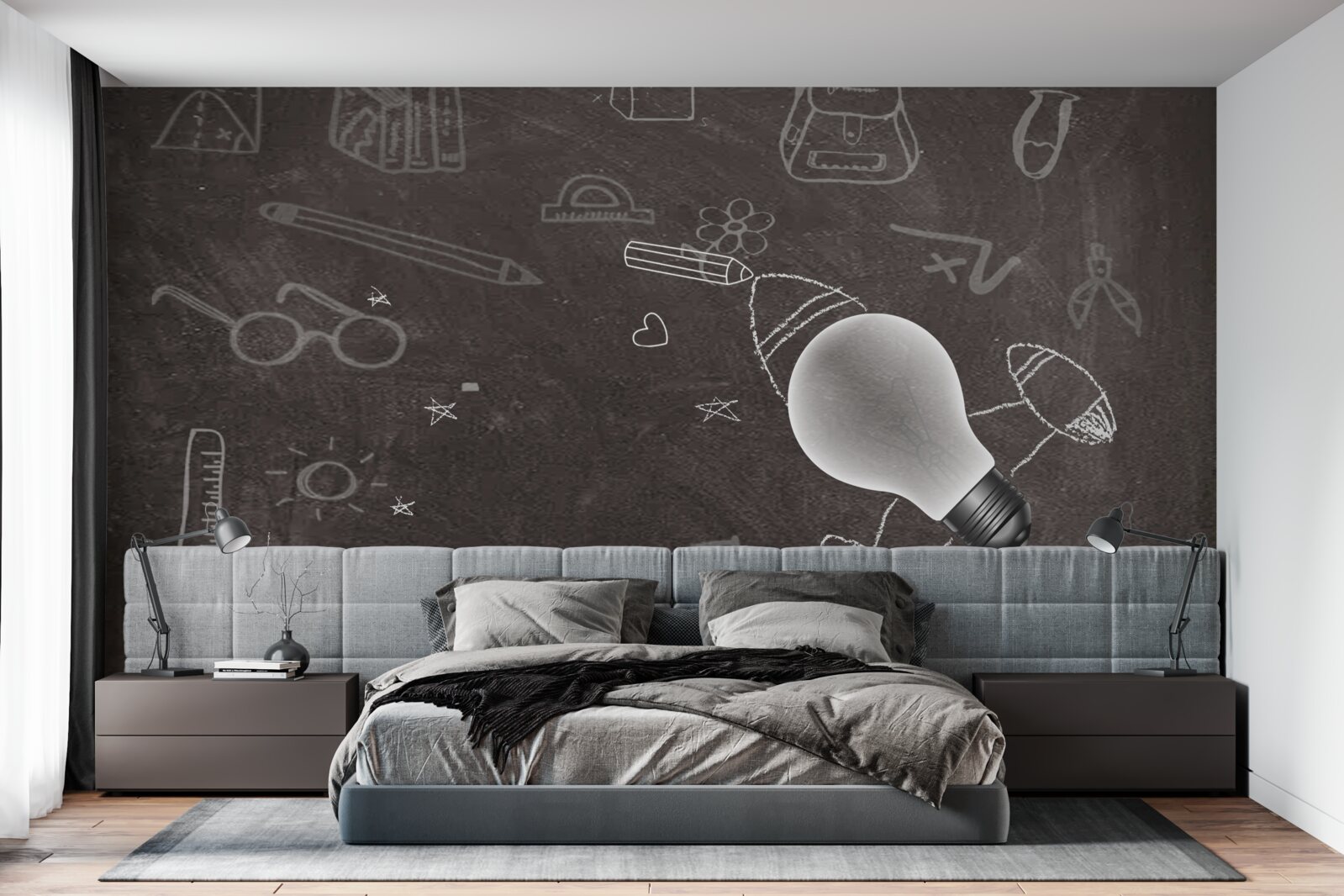 Фотошпалери на крейдяній дошці - навчання з творчістю