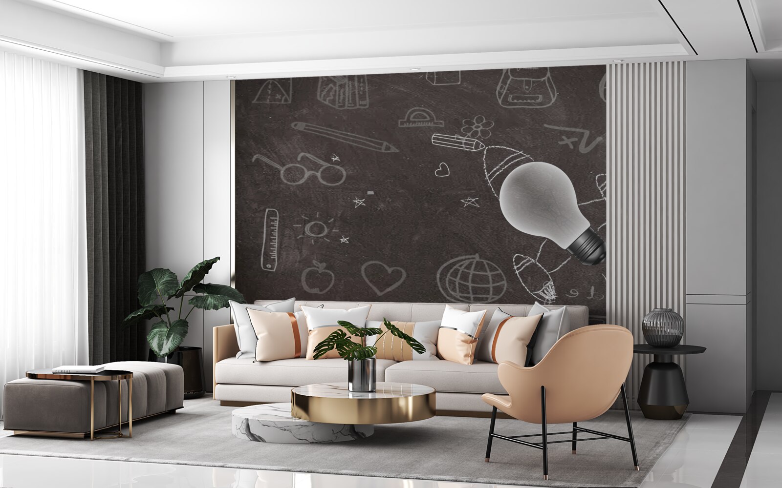 Фотошпалери на крейдяній дошці - навчання з творчістю