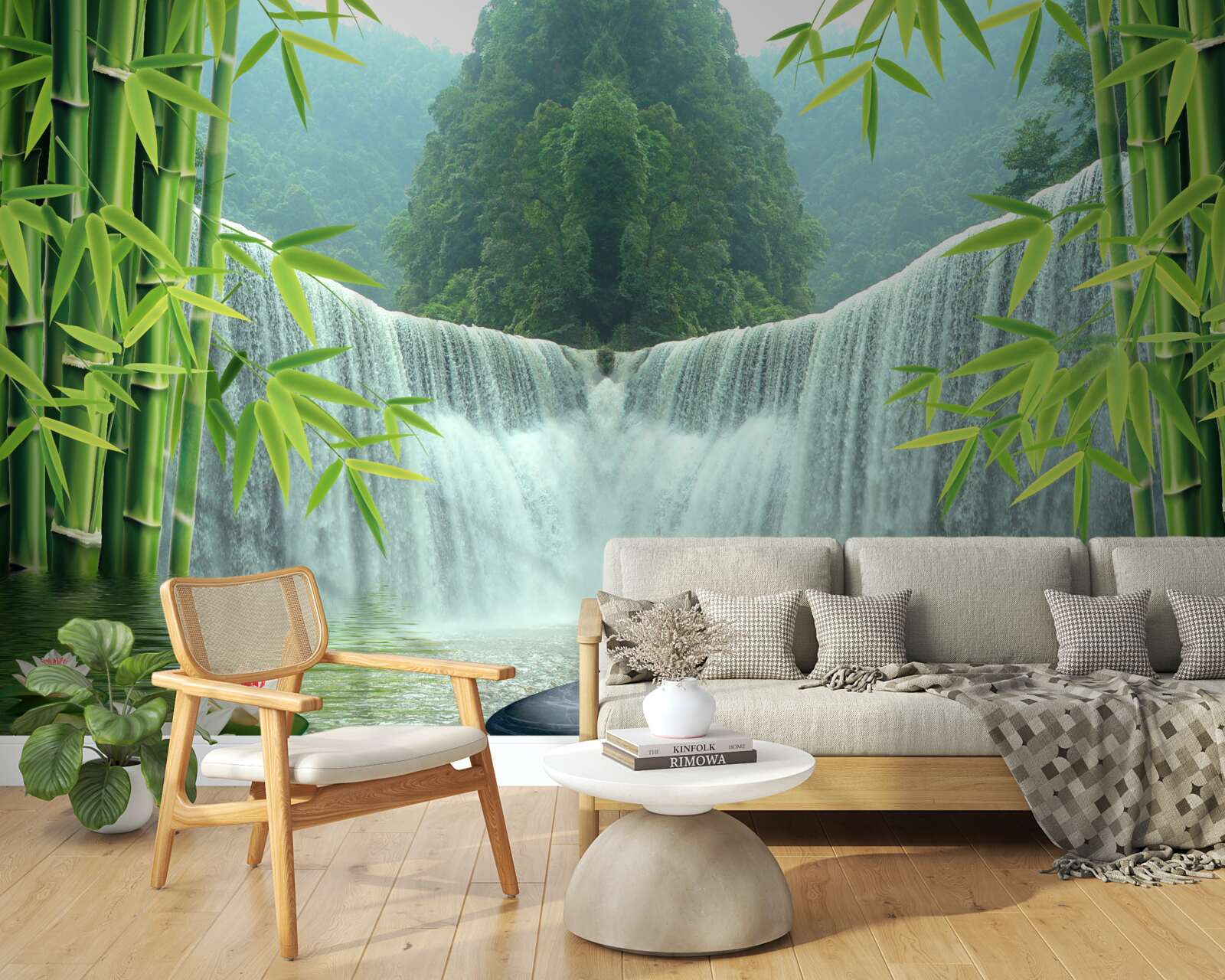 Фотошпалери чарівний водоспад глибоко в джунглях