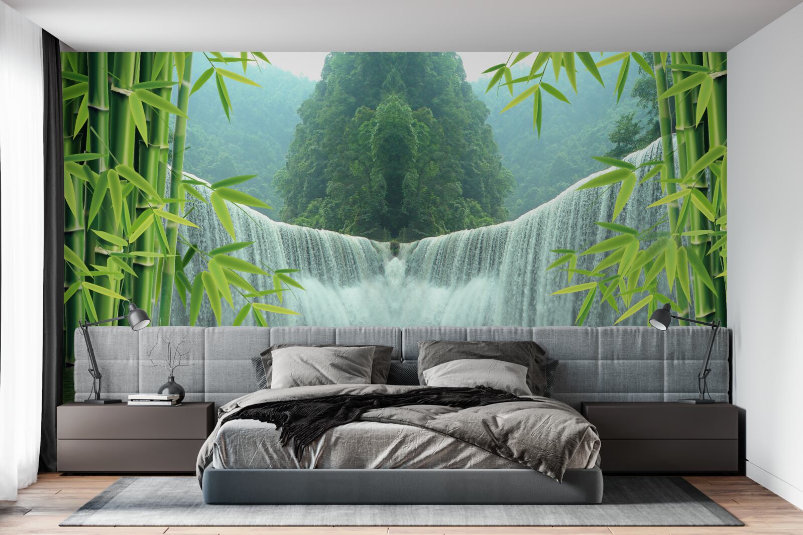 Фотошпалери чарівний водоспад глибоко в джунглях