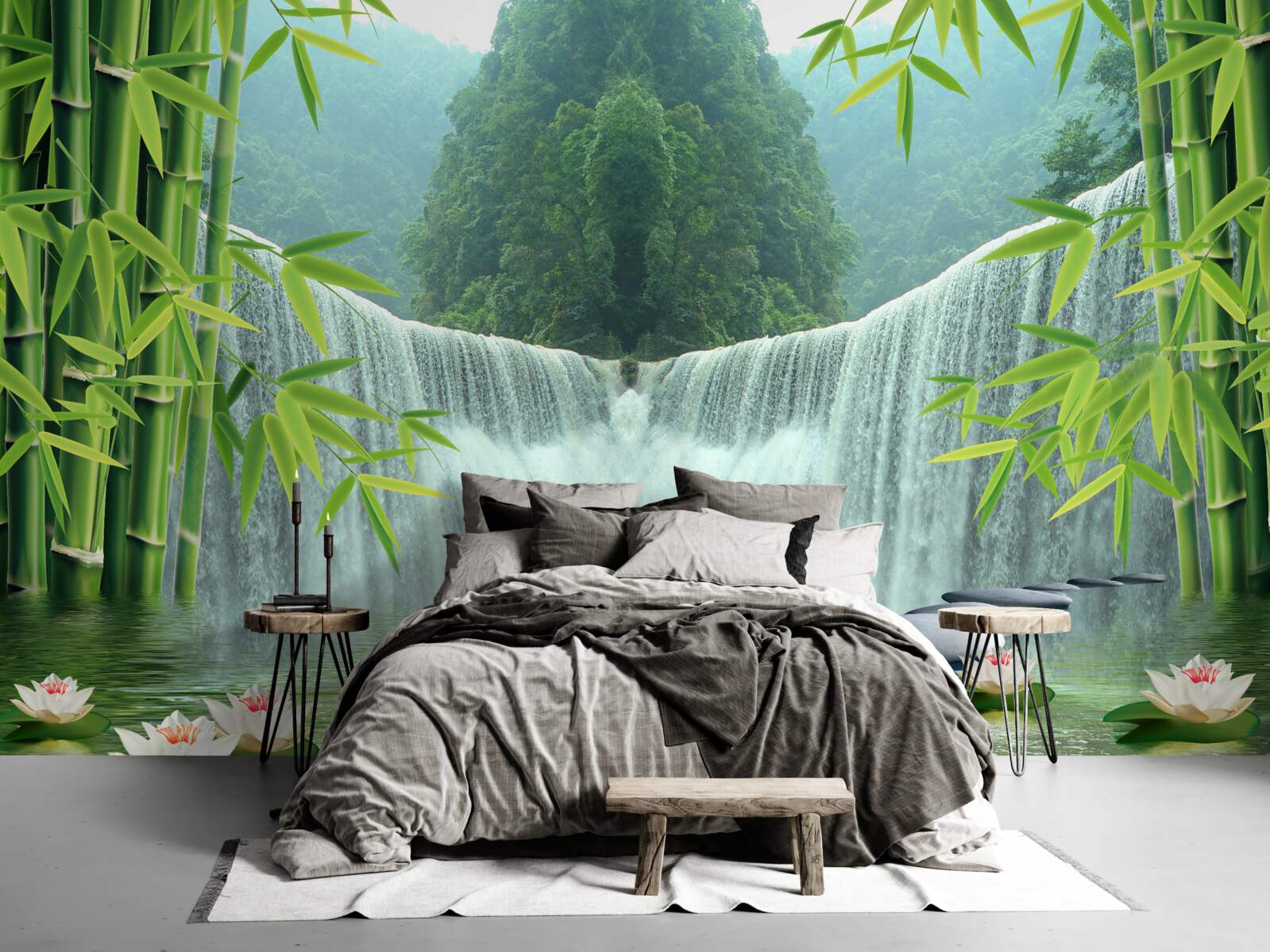 Фотошпалери чарівний водоспад глибоко в джунглях