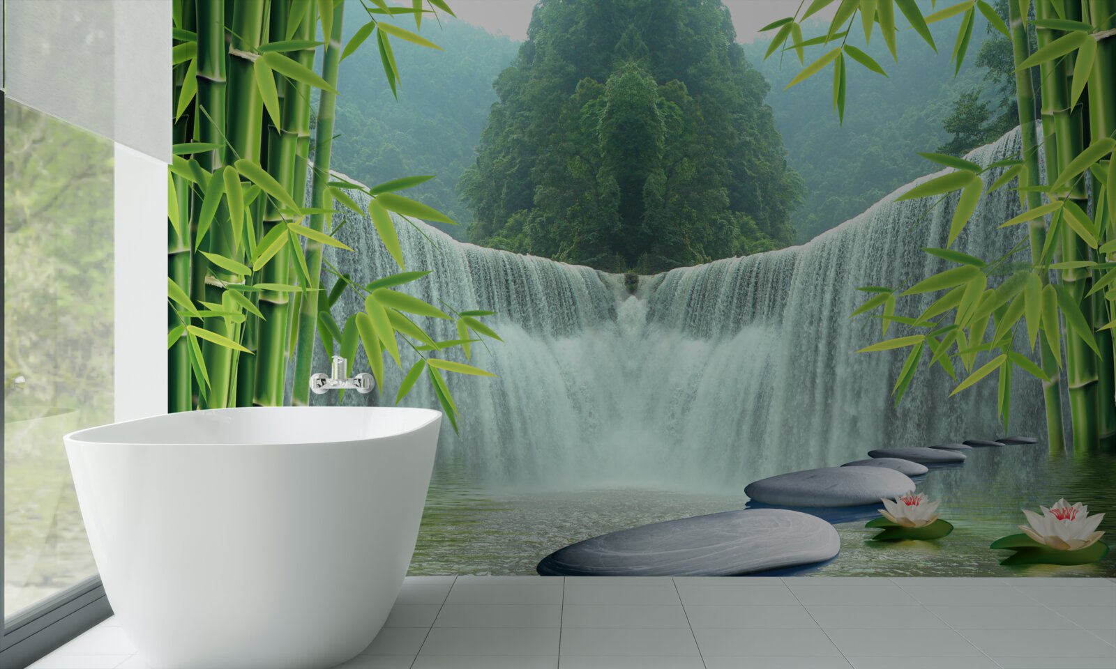 Фотошпалери чарівний водоспад глибоко в джунглях