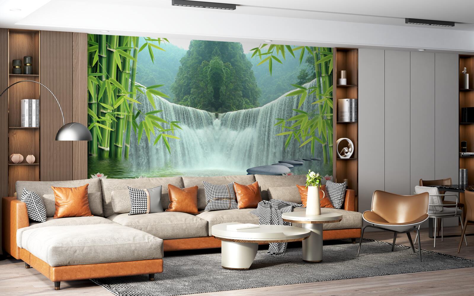 Фотошпалери чарівний водоспад глибоко в джунглях