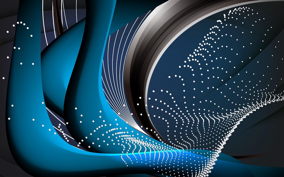 Фотошпалери сині абстрактні лінії на світанку