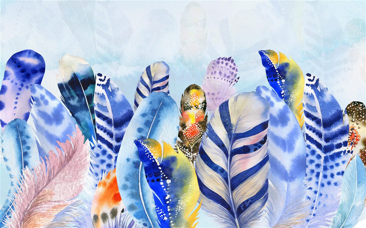 Фотошпалери яскраве модне пір'я