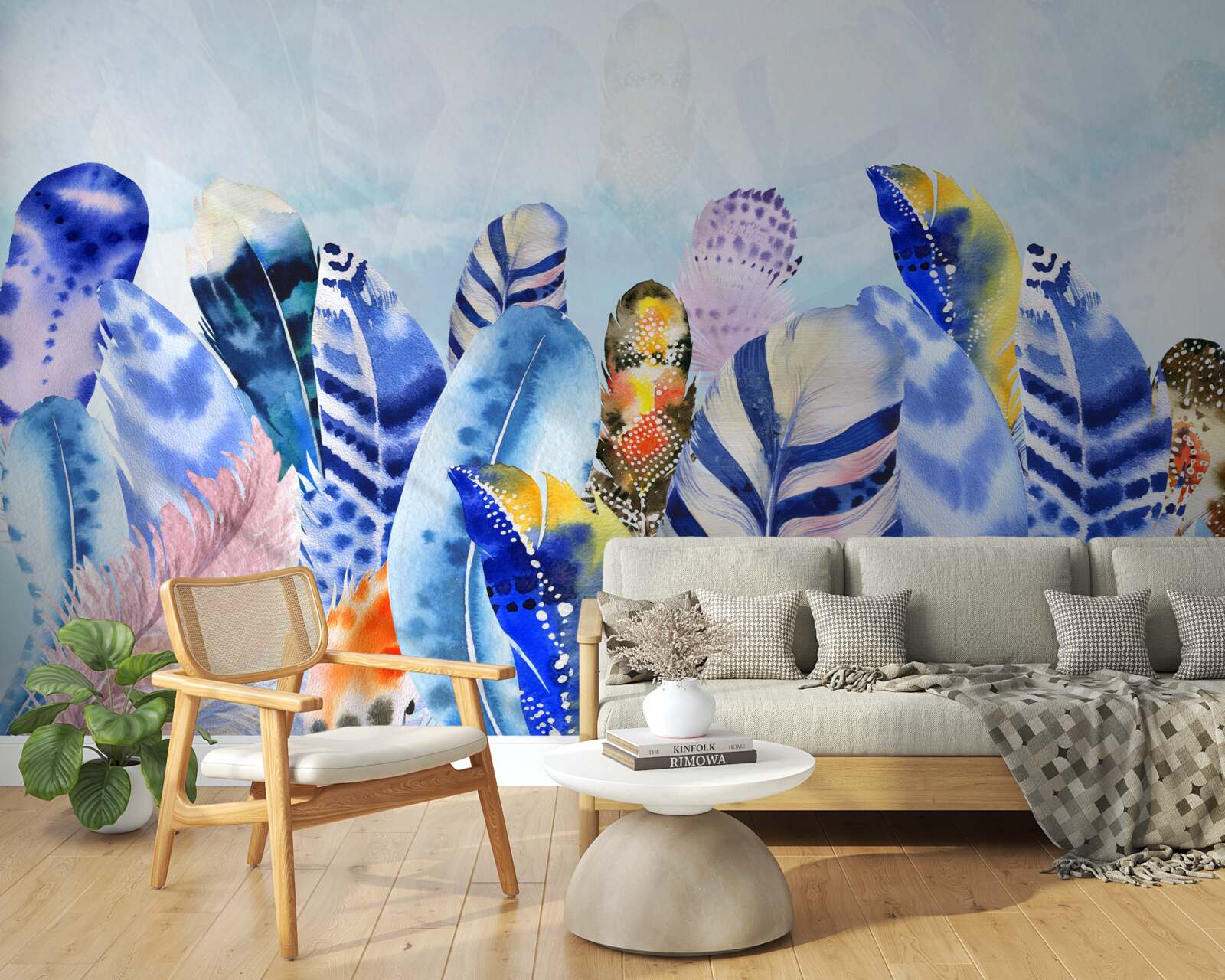 Фотошпалери яскраве модне пір'я