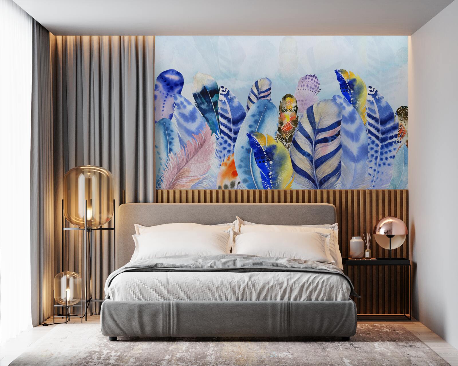 Фотошпалери яскраве модне пір'я