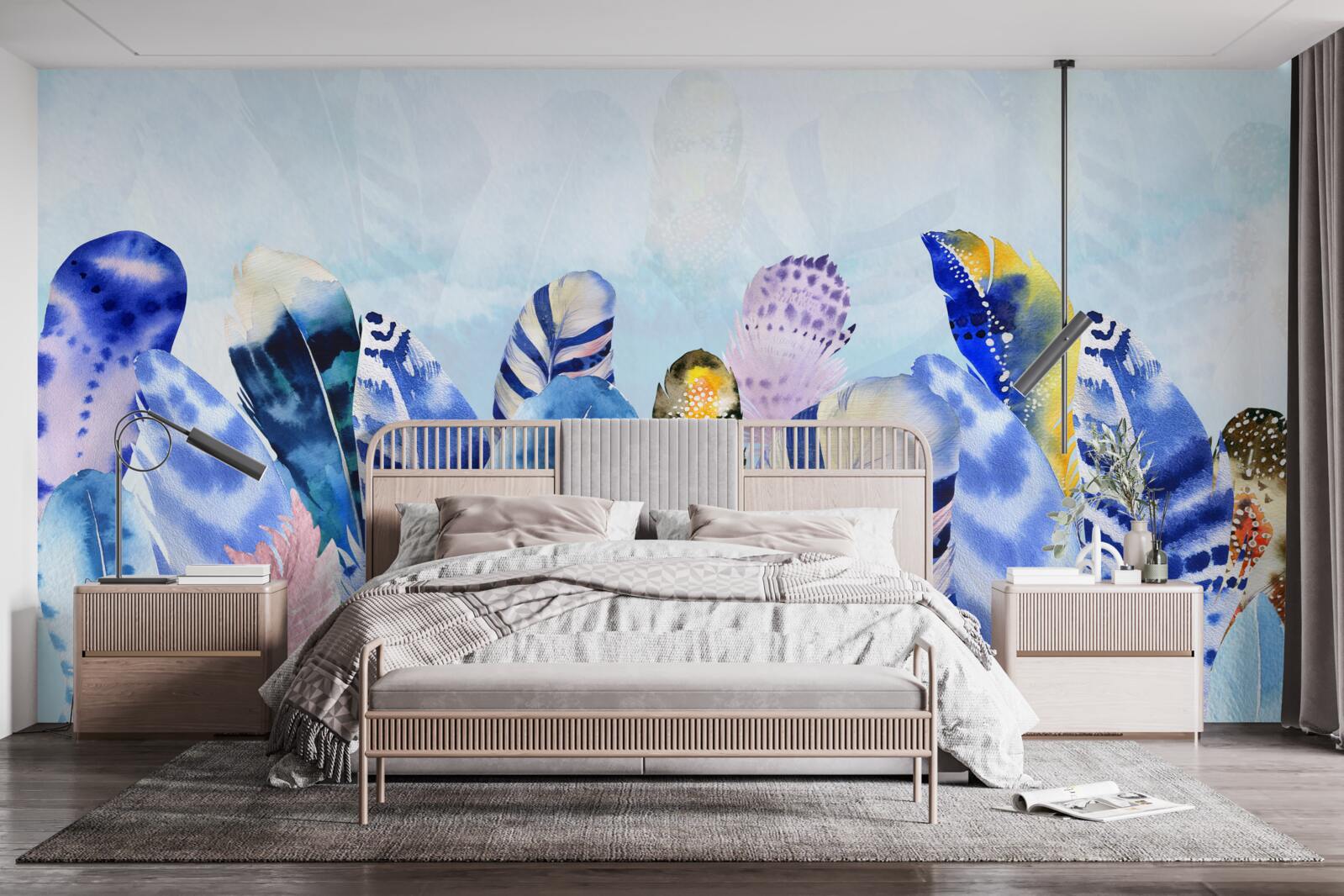 Фотошпалери яскраве модне пір'я