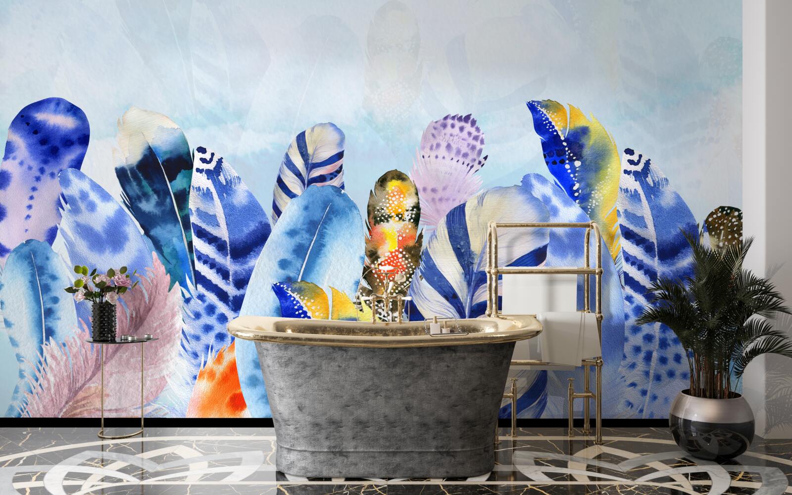 Фотошпалери яскраве модне пір'я