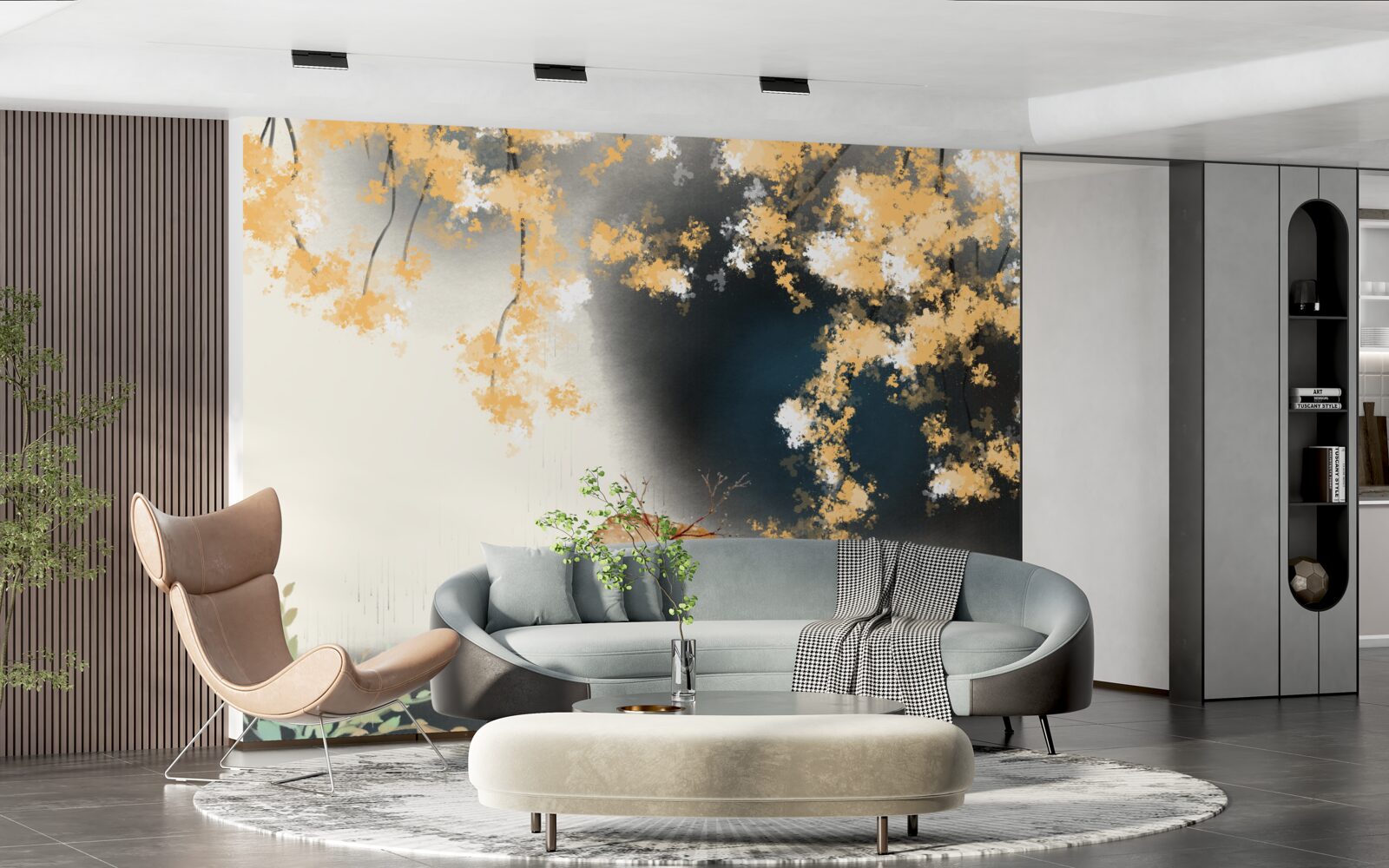 Фотошпалери сарна в туманних осінніх заростях