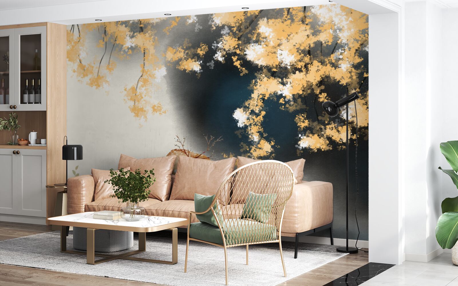 Фотошпалери сарна в туманних осінніх заростях