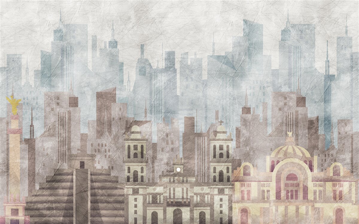 Фотошпалери стародавнє місто перед обличчям мегаполісу