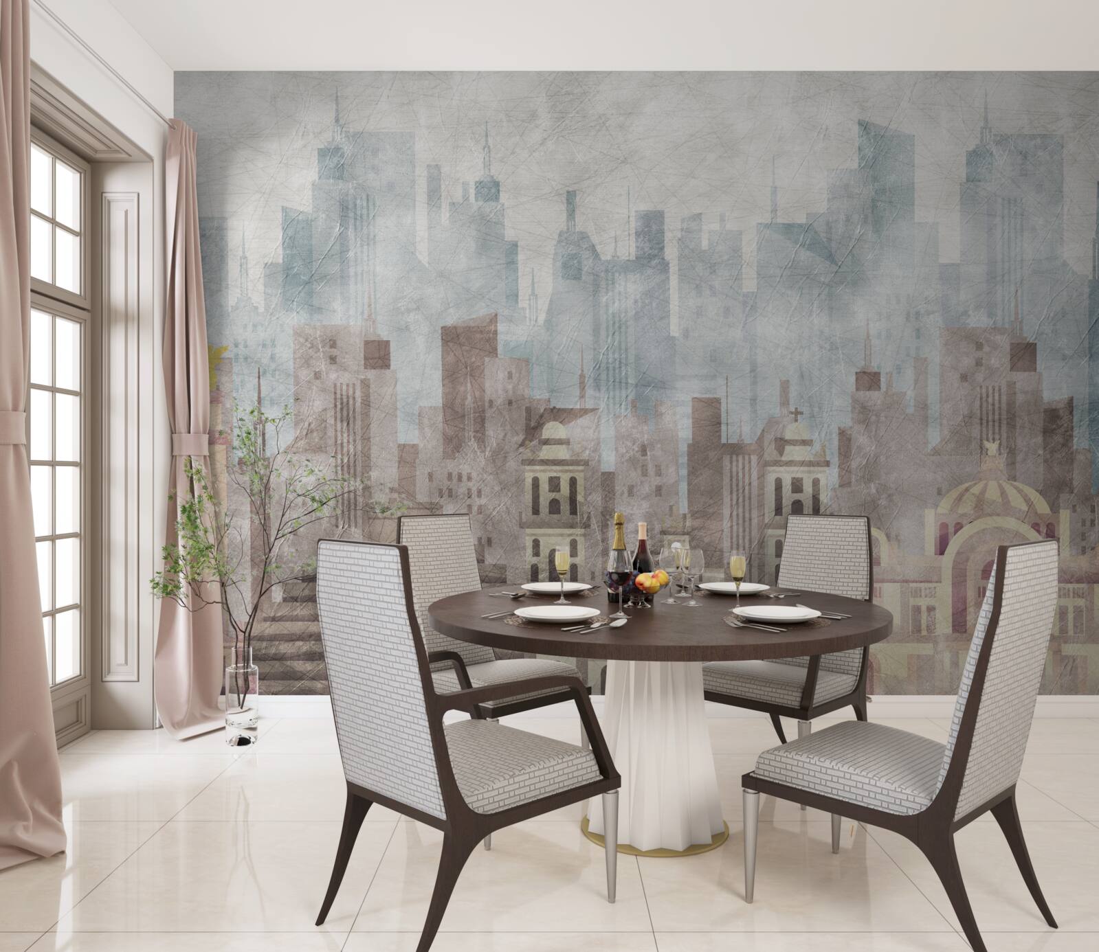 Фотошпалери стародавнє місто перед обличчям мегаполісу